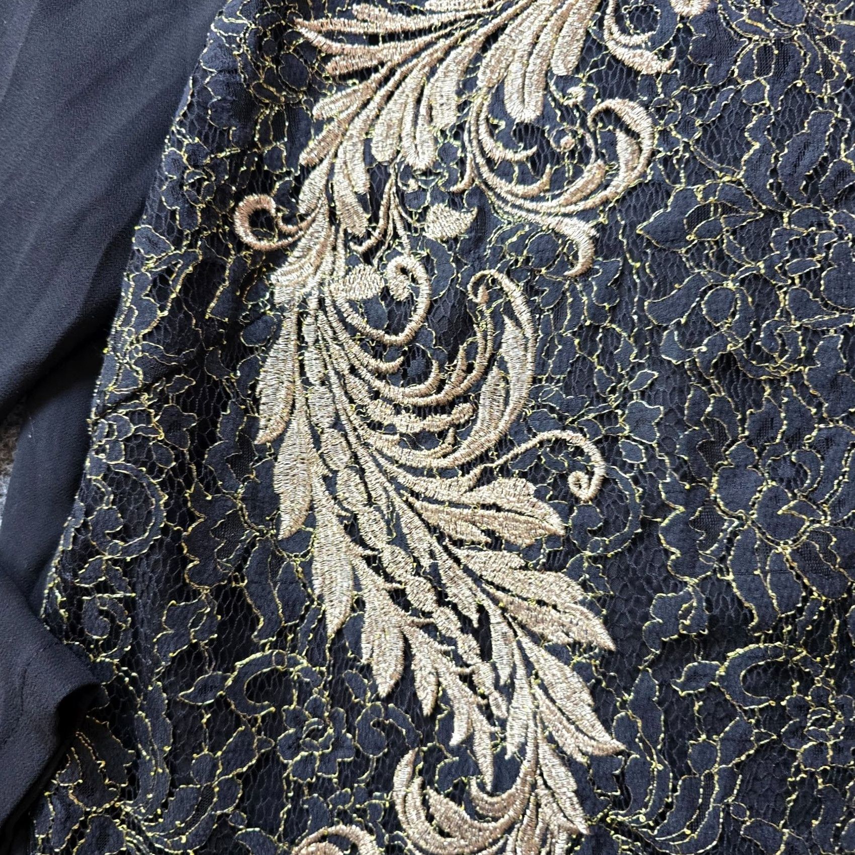 Ted Baker Ted Baker Top Womens Size 3 Black Gold Embroidery Floral Sheer Classic Cocktail blouse Size M / US 6-8 / IT 42-44 - 3 Thumbnail