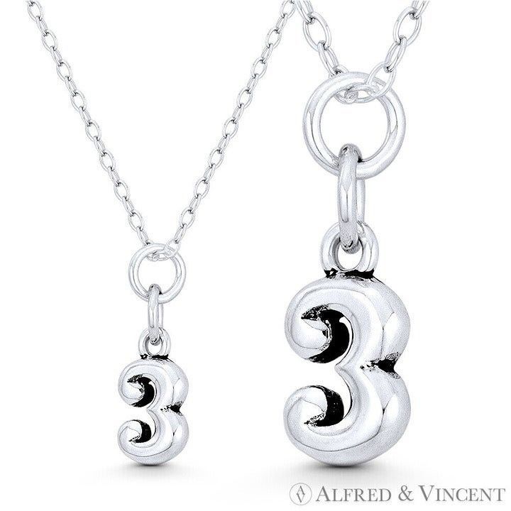 Other Number "3" Numerical Charm Pendant Size ONE SIZE - 1 Preview