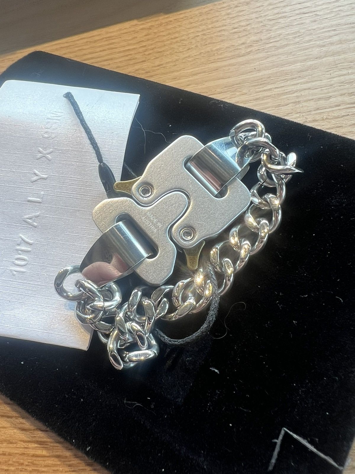 Pre-owned 1017 Alyx 9sm X Alyx Rollercoaster Buckle Chain Bracelet In Silver