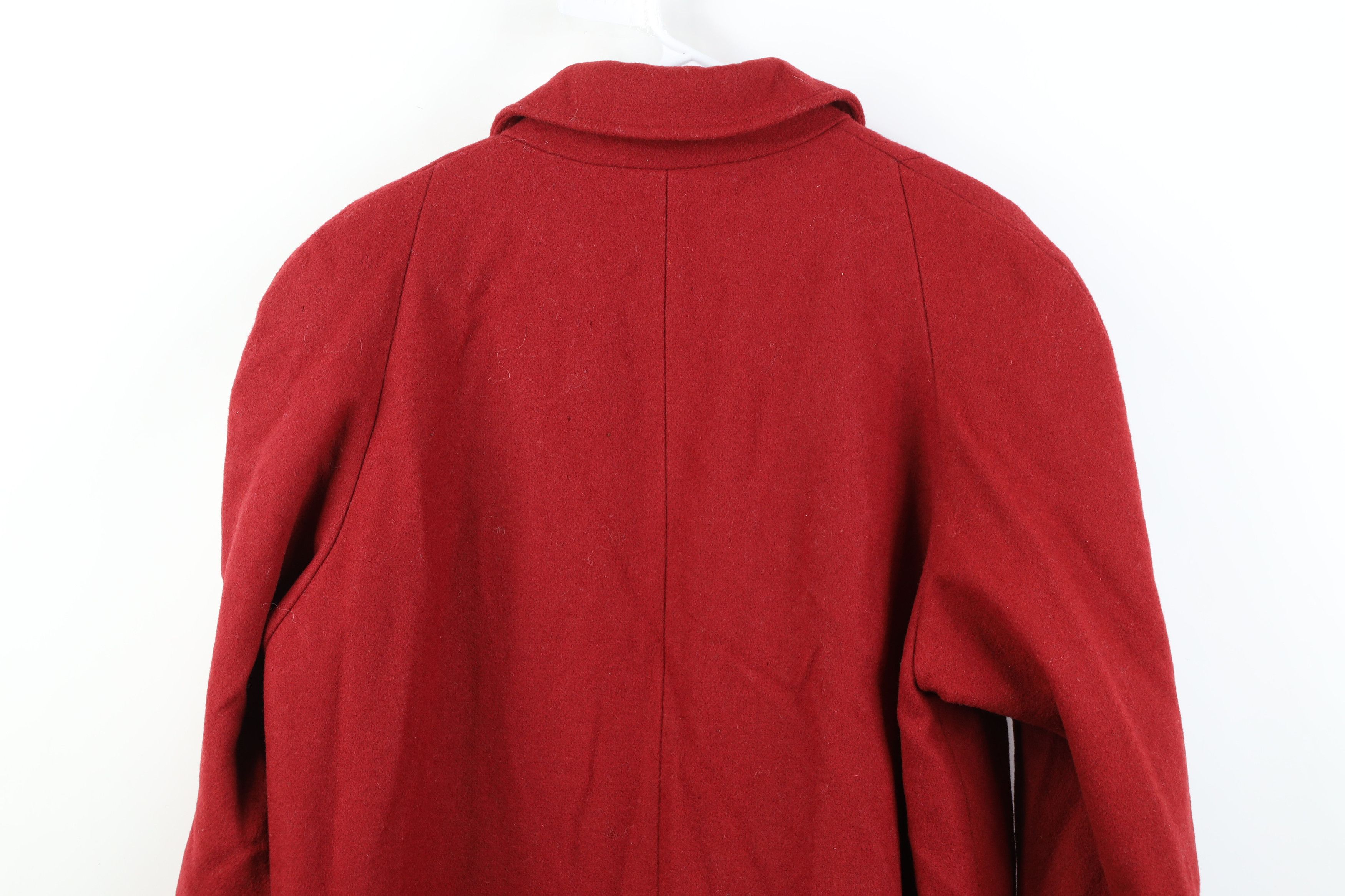 Vintage Vintage 90s Streetwear Wool Full Length Overcoat Jacket Red Size XXL / US 16-18 / IT 52-54 - 13 Thumbnail