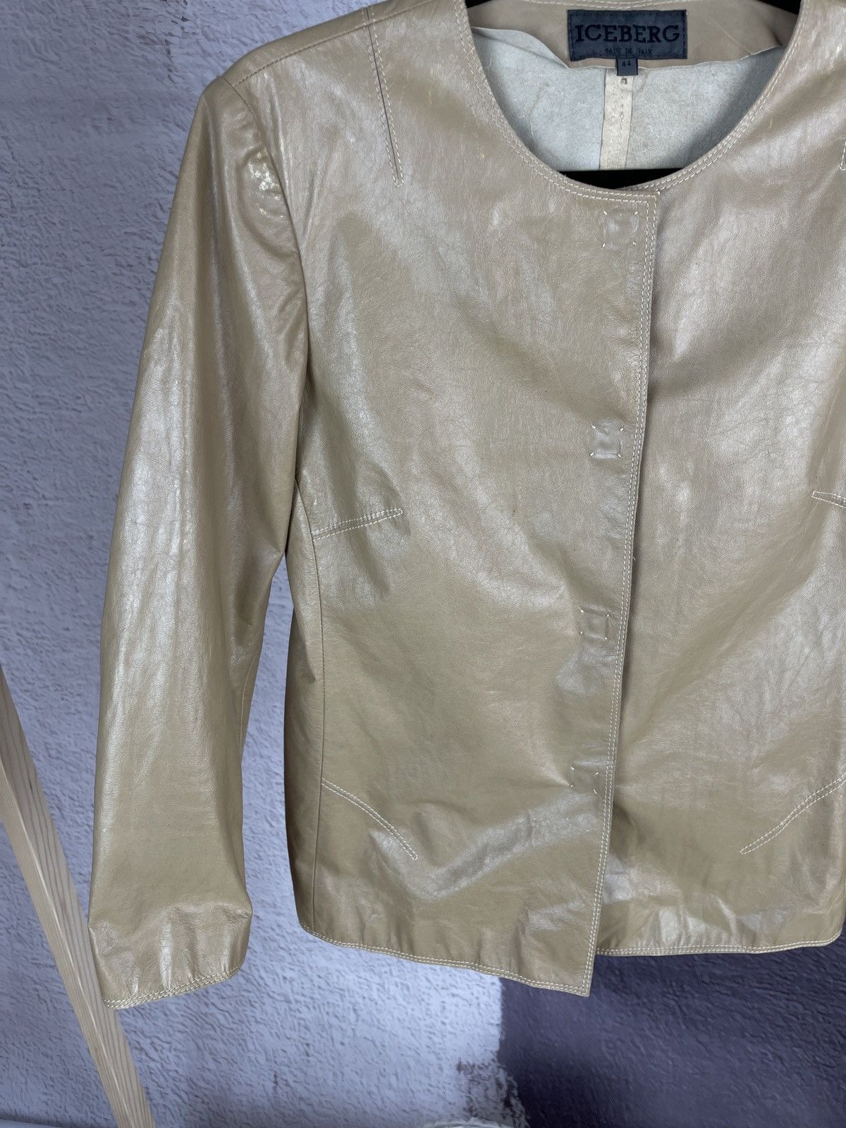 Iceberg Iceberg vintage beige made in Italy leather jacket Size M / US 6-8 / IT 42-44 - 6 Thumbnail