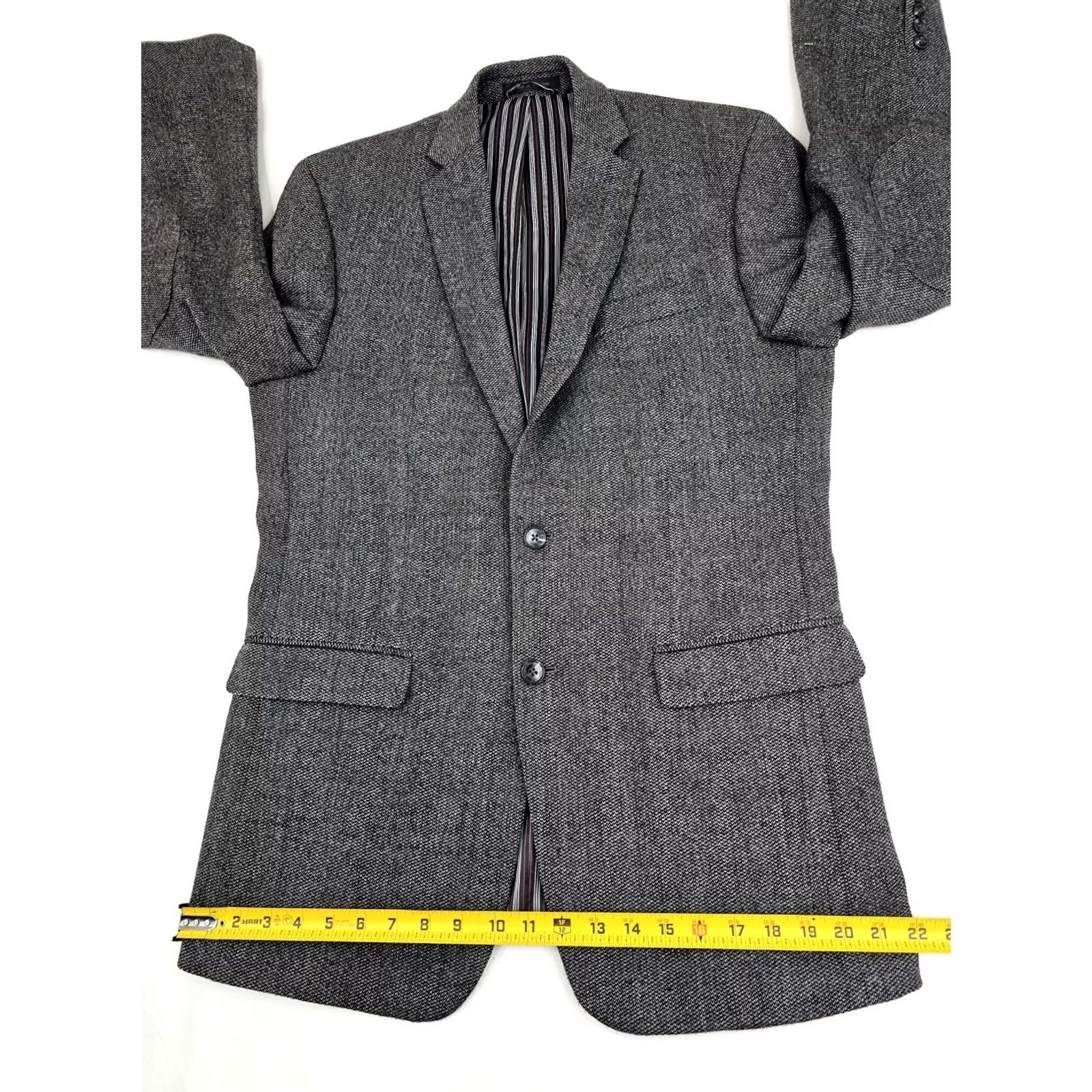 Izod IZOD Birdseye Wool Sport Coat Blazer Men 40L Gray Nailhead Lined Jacket Shirt Size 40R - 6 Thumbnail