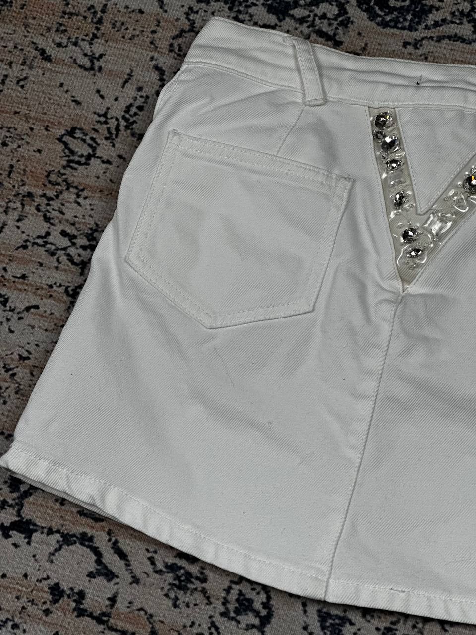 Versace Versace Summer White Denim Y2K Mini Skirt Size 25" / US 0 / IT 36 - 14 Thumbnail