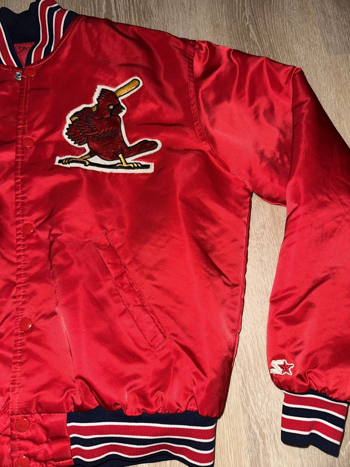 MLB Vintage St. Louis Cardinals Satin Starter Jacket Size US L / EU 52-54 / 3 - 3 Thumbnail