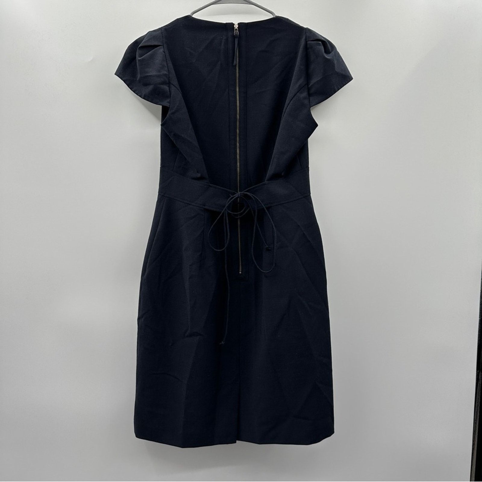 Rebecca Taylor Rebecca Taylor Dark Navy Blue Cap Short Sleeve Ruffle Dress Size XL / US 12-14 / IT 48-50 - 4 Thumbnail