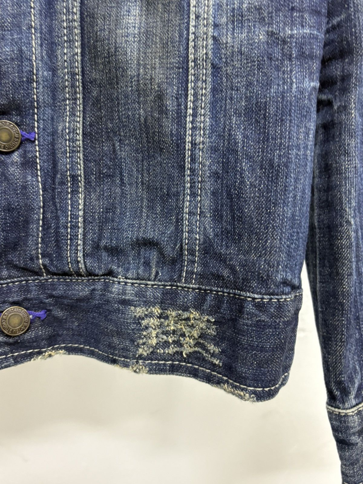 If Six Was Nine Ba-Tsu Studio Rock Star Skull Type III Denim Zip Up Jacket Size US XS / EU 42 / 0 - 13 Thumbnail