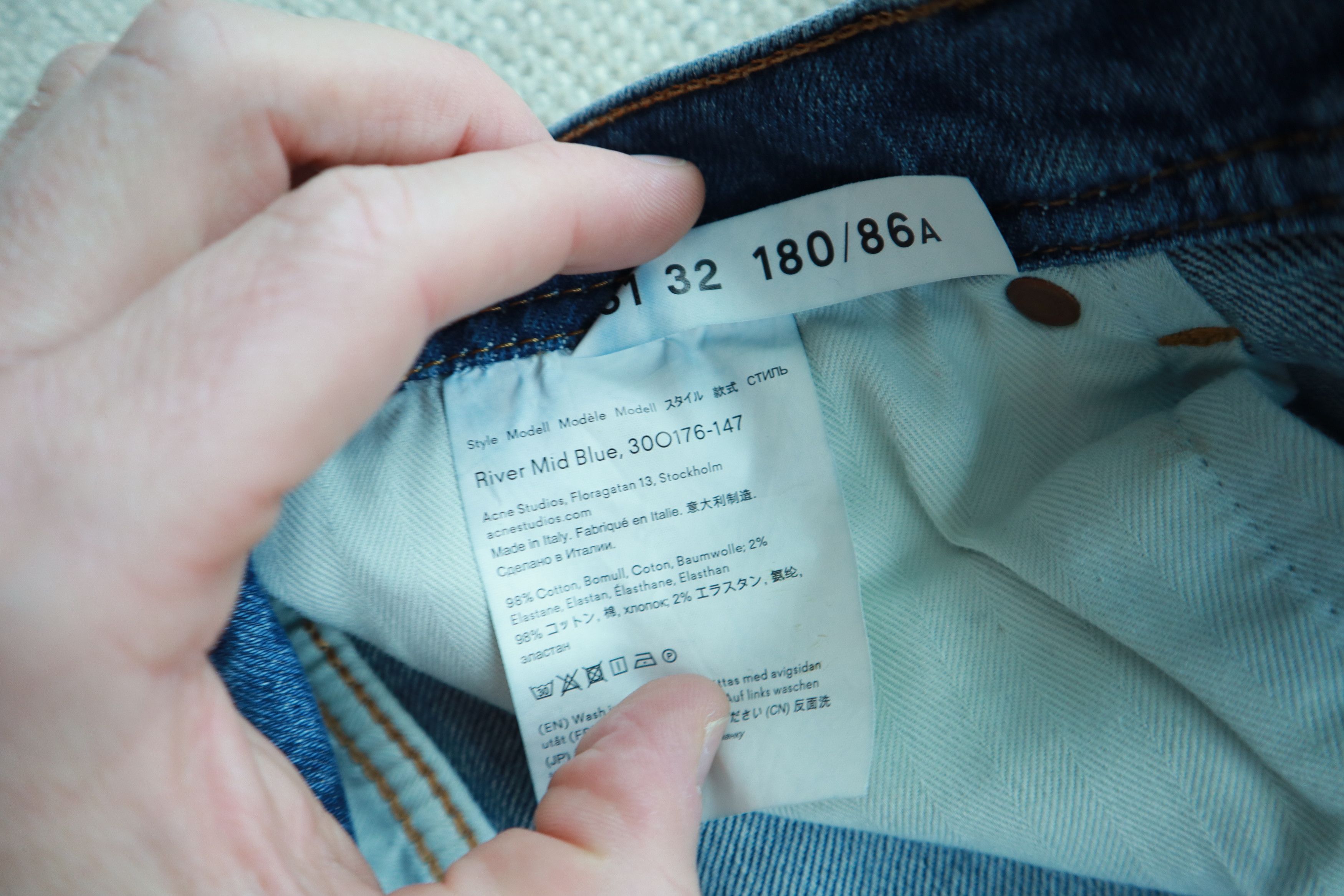 Acne Studios Acne River Mid Blue Jeans Size US 31 - 10 Thumbnail