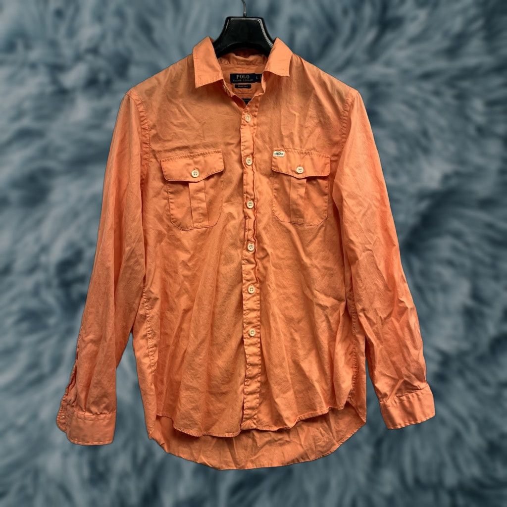 Ralph Lauren Ralph Lauren Shirt Mens Large Orange Classic Fit Resort Lightweight Summer Shirt Size US L / EU 52-54 / 3 - 1 Thumbnail