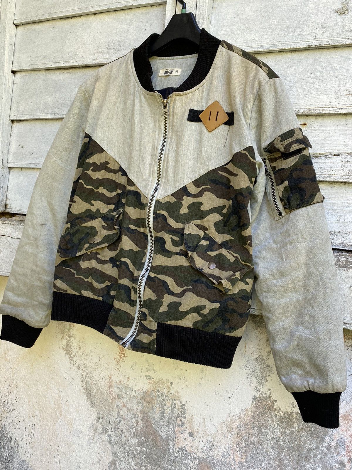 If Six Was Nine × Japanese Brand ABM Denim Camo Patch Fibre Filled Bomber Jacket Size US M / EU 48-50 / 2 - 2 Thumbnail