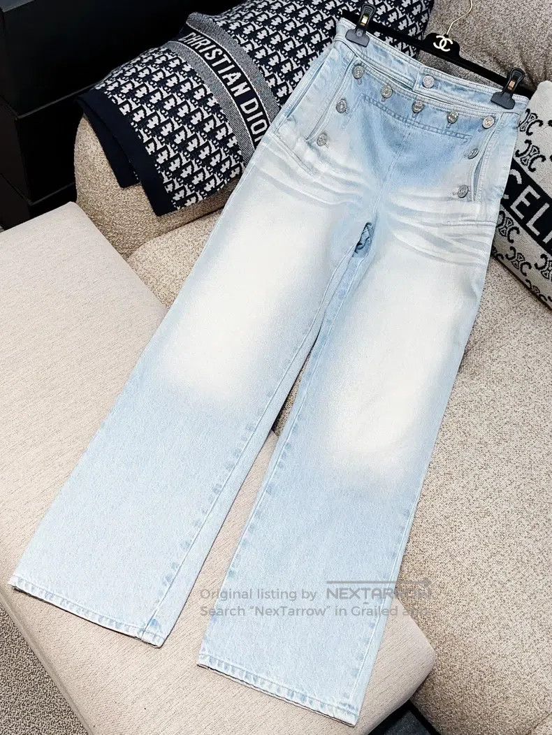 Chanel Chanel 24M light blue gradient coated jeans straight pants Size 42" / US 20 - 2 Thumbnail