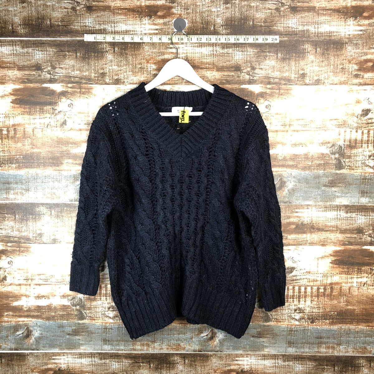 Homespun Knitwear × Japanese Brand Mila Owen Dark Blue cable Knitwear #A2055 Size L / US 10 / IT 46 - 1 Thumbnail