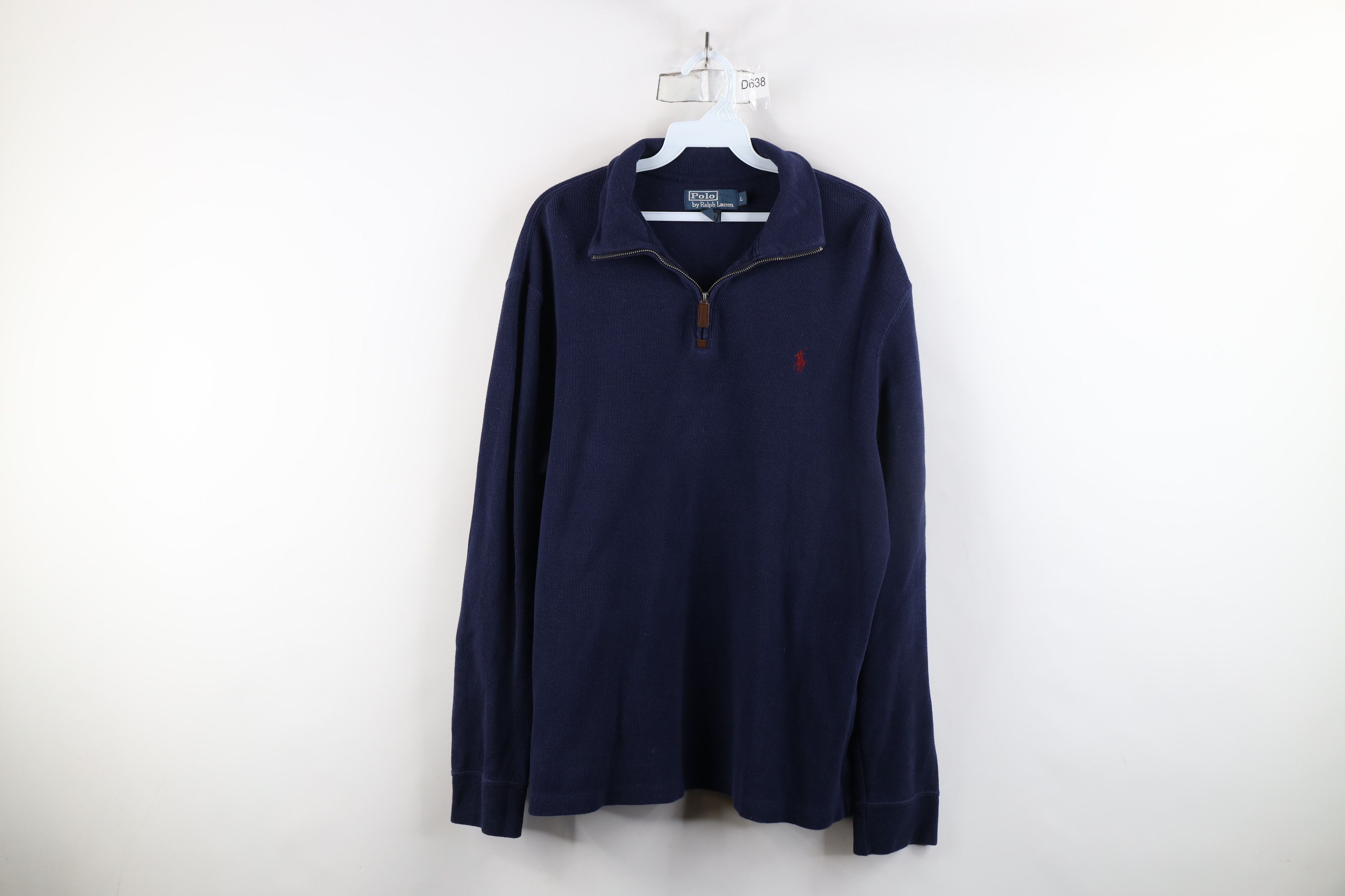 Ralph Lauren × Vintage Vintage 90s Ralph Lauren Cotton Ribbed Knit Half Zip Sweater Size US L / EU 52-54 / 3 - 1 Thumbnail