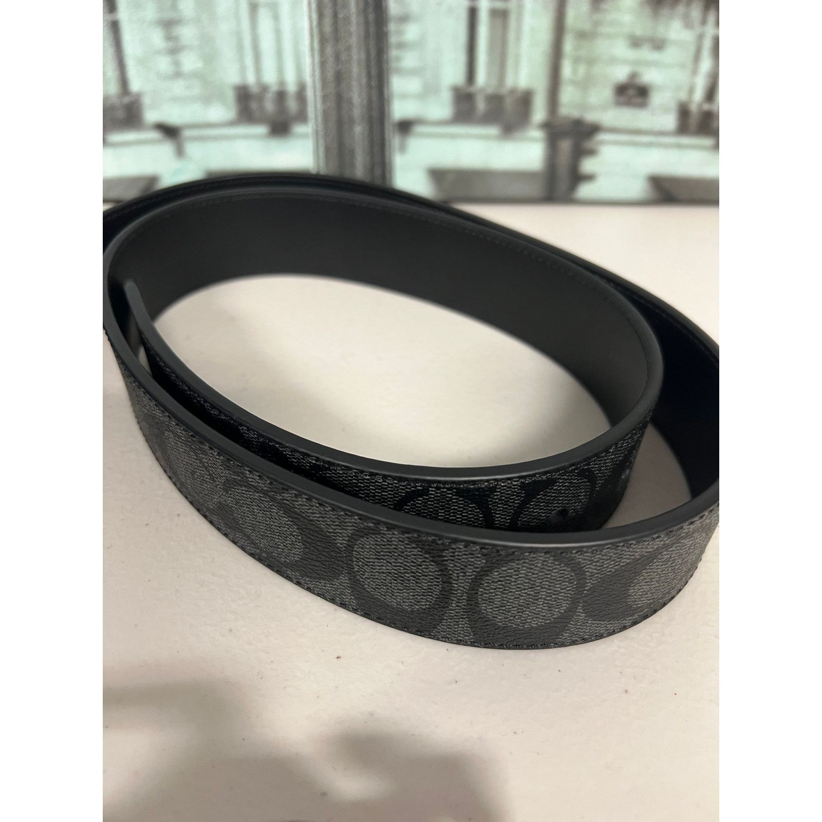 Coach Coach CF276 Classic Buckle Cut To Size Belt 38Mm in Graphite Size ONE SIZE - 5 Thumbnail