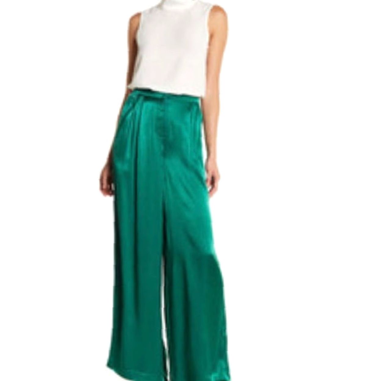 Vintage MAAC London Blue Satin Wide-Leg Trousers Pants Blue M Women Regular Size Satin Pants Wide-Leg London 50% viscose 50% Cotton Size 32" / US 10 / IT 46 - 6 Thumbnail