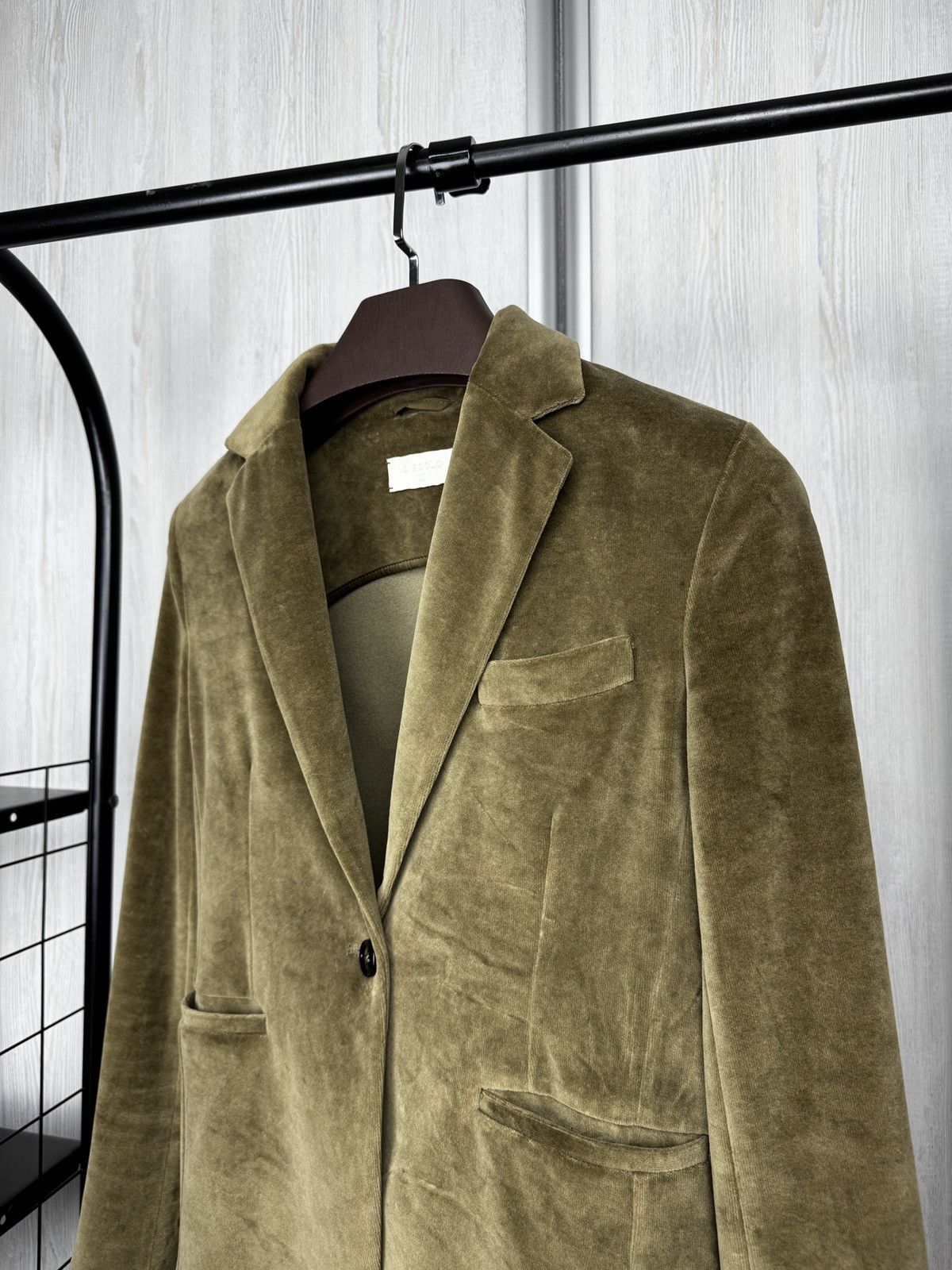 Circolo 1901 Circolo 1901 khaki green one button velvet velour blazer Size S / US 4 / IT 40 - 4 Thumbnail