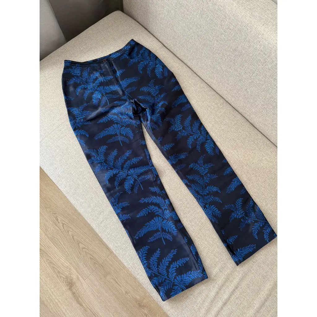 Versace Gianni Versace Vintage Blue Leaf Jacquard Set Size 40 IT Size 27" / US 4 / IT 40 - 9 Thumbnail