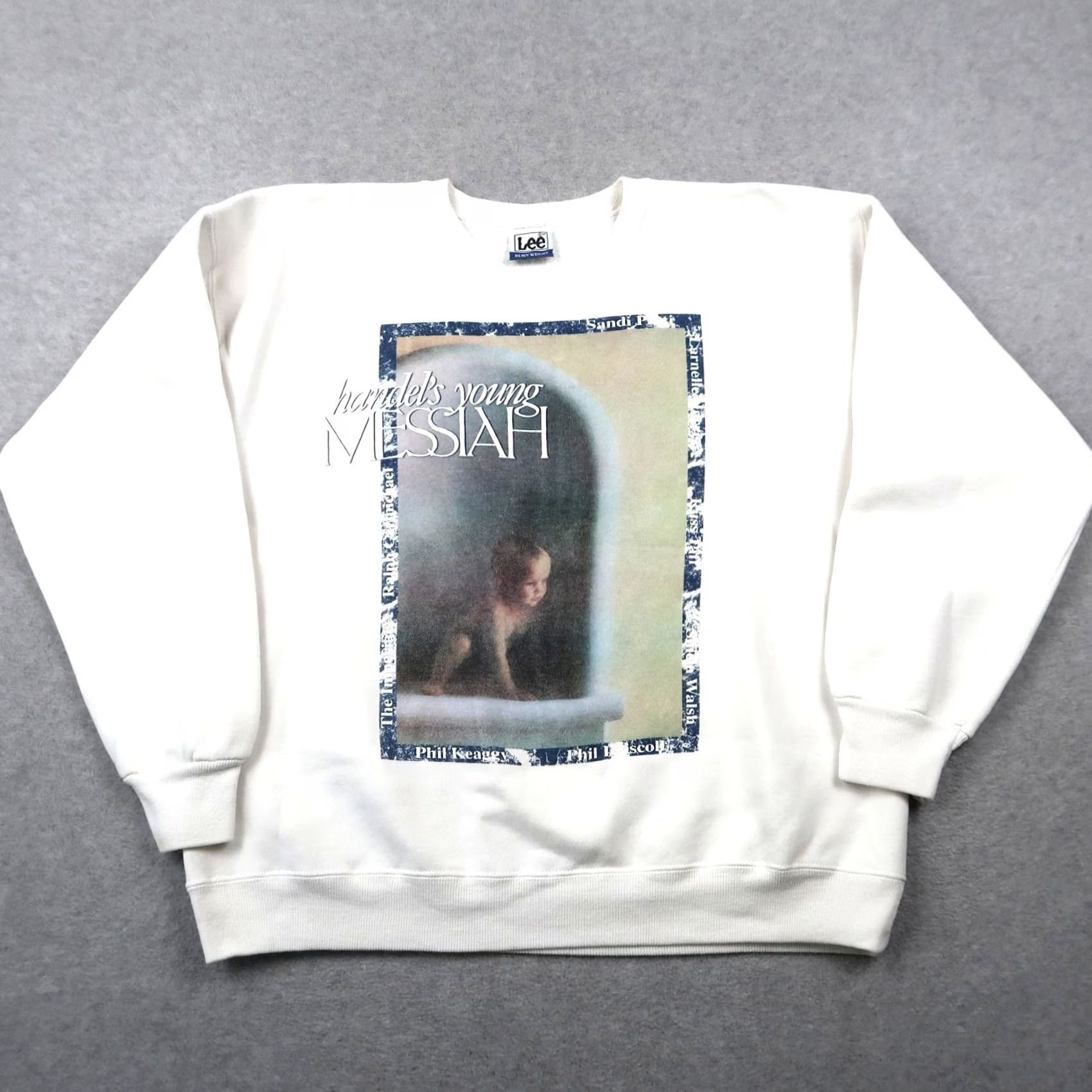Lee VINTAGE Lee Sweatshirt Mens L 90s Messiah Tour White Crew Neck Pullover Jersey Cotton Blend Streetwear Size US L / EU 52-54 / 3 - 2 Thumbnail