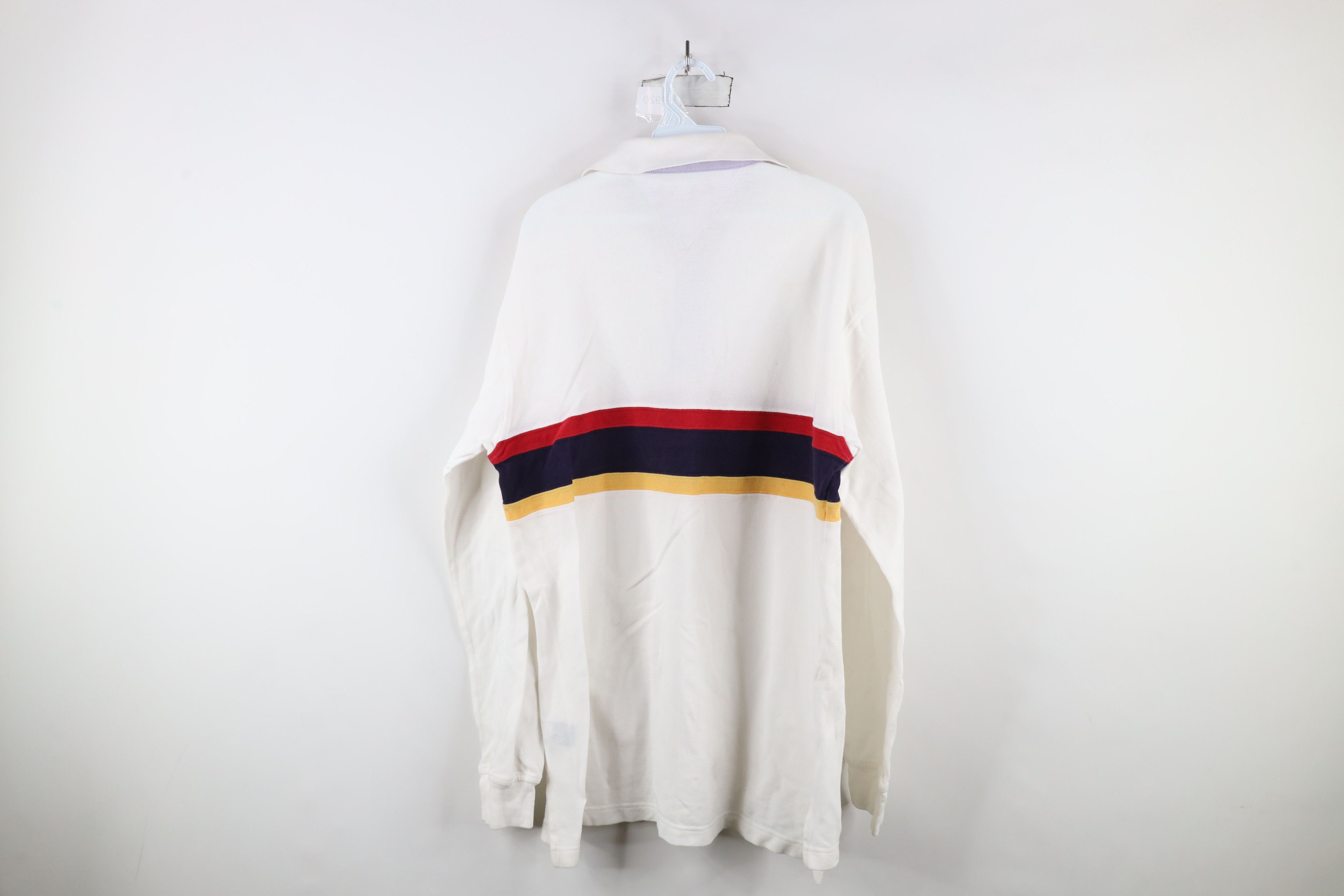 Tommy Hilfiger × Vintage Vintage 90s Tommy Hilfiger Block Long Sleeve Rugby Polo Size US L / EU 52-54 / 3 - 11 Thumbnail