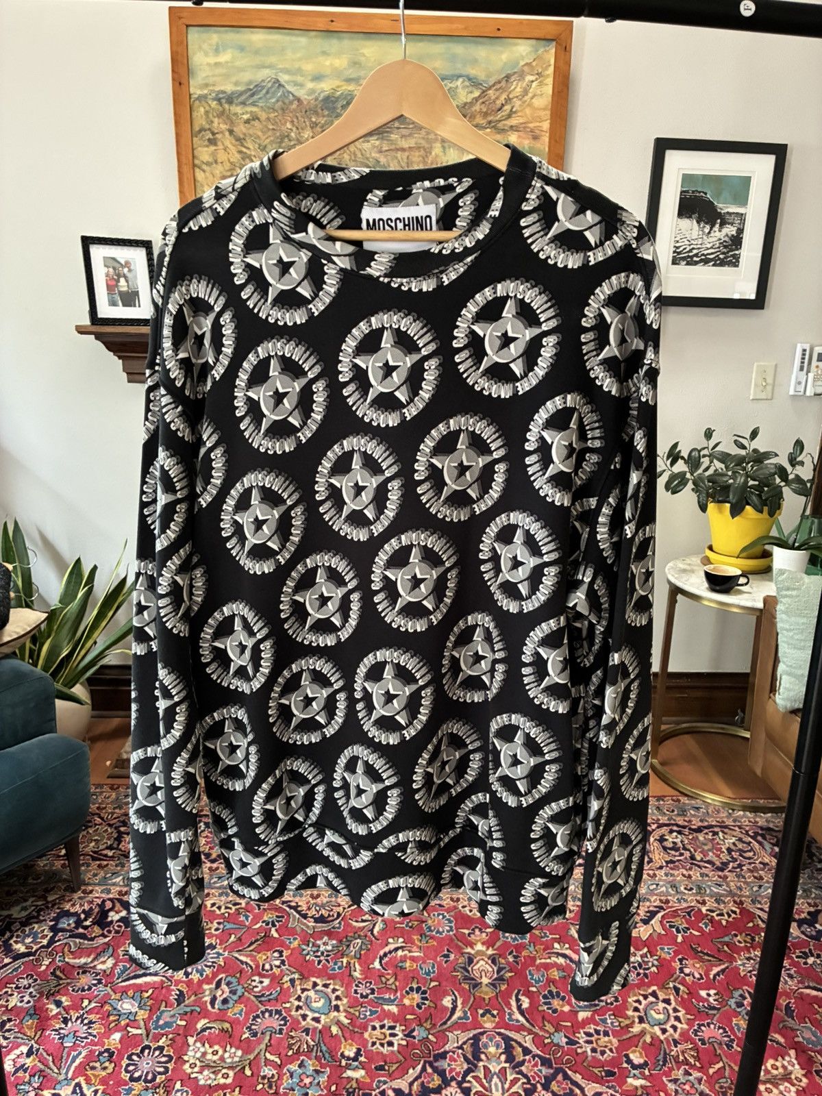Moschino Moschino Couture All Over Logo Compass Crewneck Sweatshirt Size US M / EU 48-50 / 2 - 1 Thumbnail