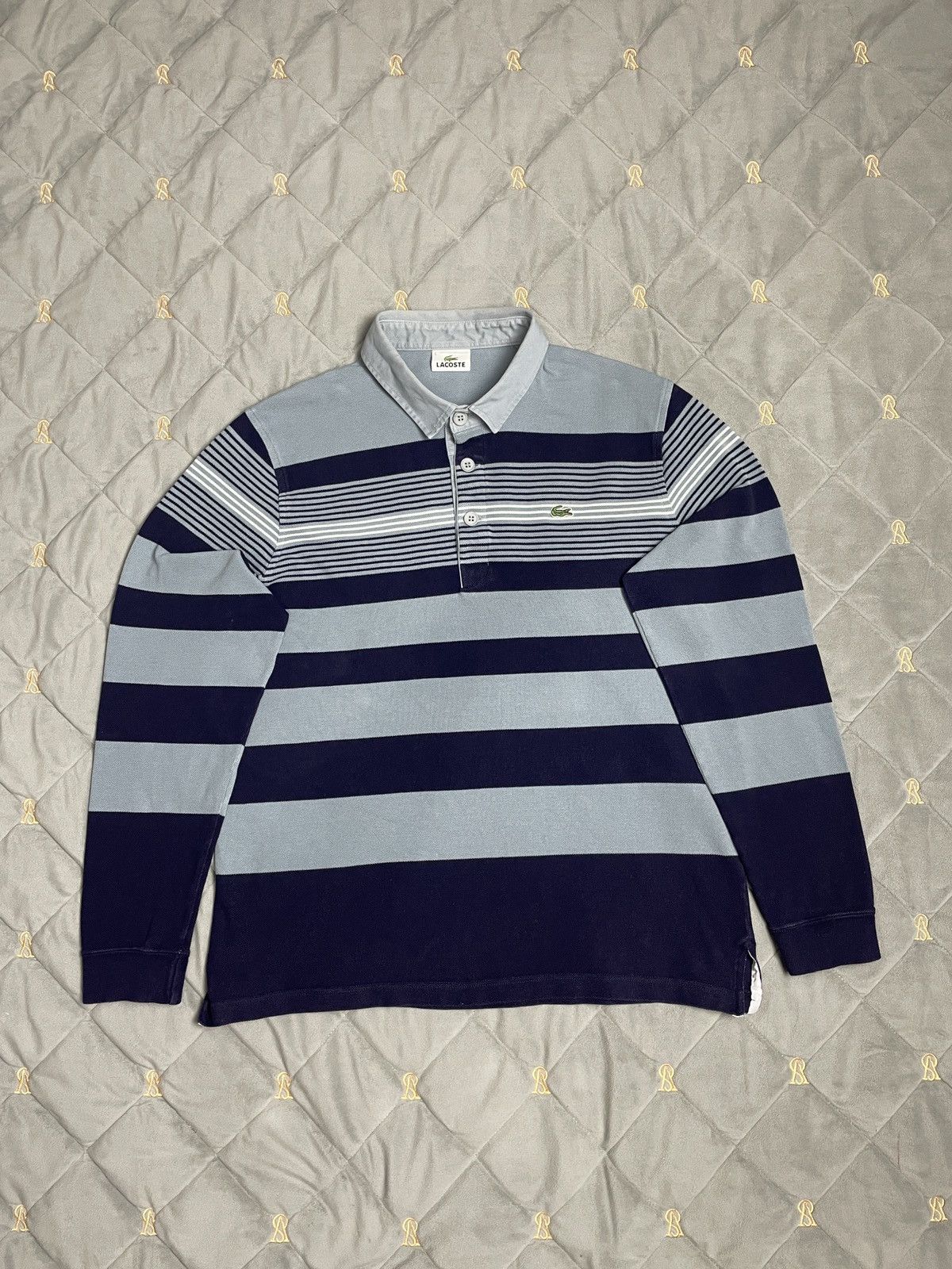 Lacoste Classic White Long Sleeve Polo Men's Large