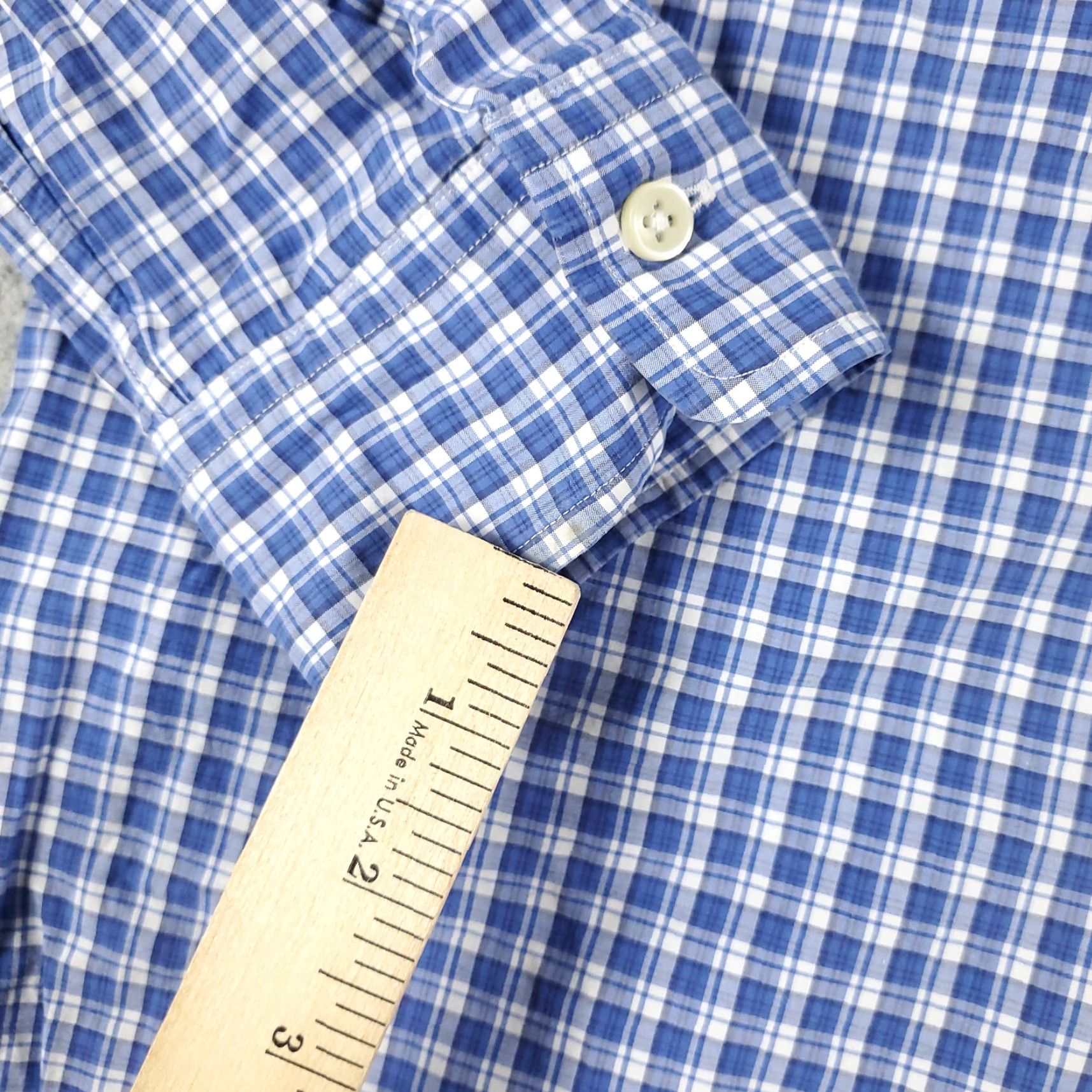 Ralph Lauren VINTAGE Ralph Lauren Shirt Mens Medium Blue Plaid Button-Up Long Sleeve Collared Cotton Casual Formal Golf Size US M / EU 48-50 / 2 - 5 Thumbnail