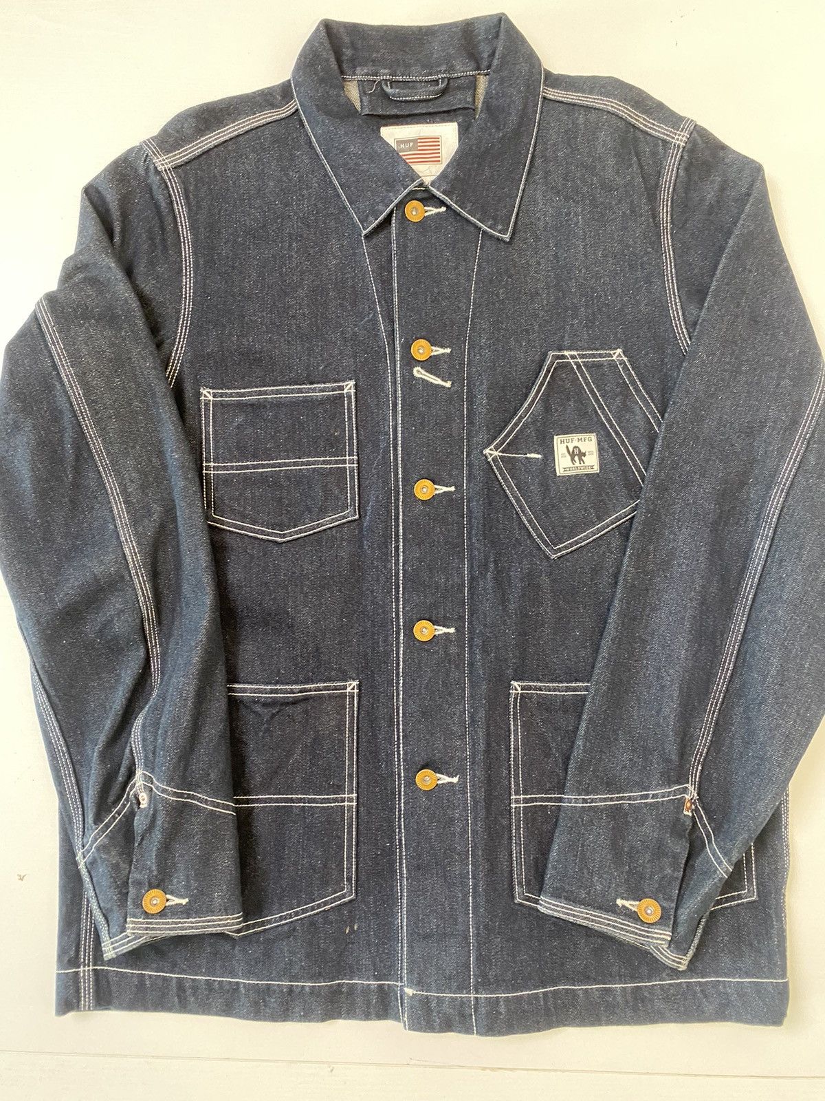 Huf Huf Railway Jacket, size L, blue denim, used Size US L / EU 52-54 / 3 - 2 Thumbnail