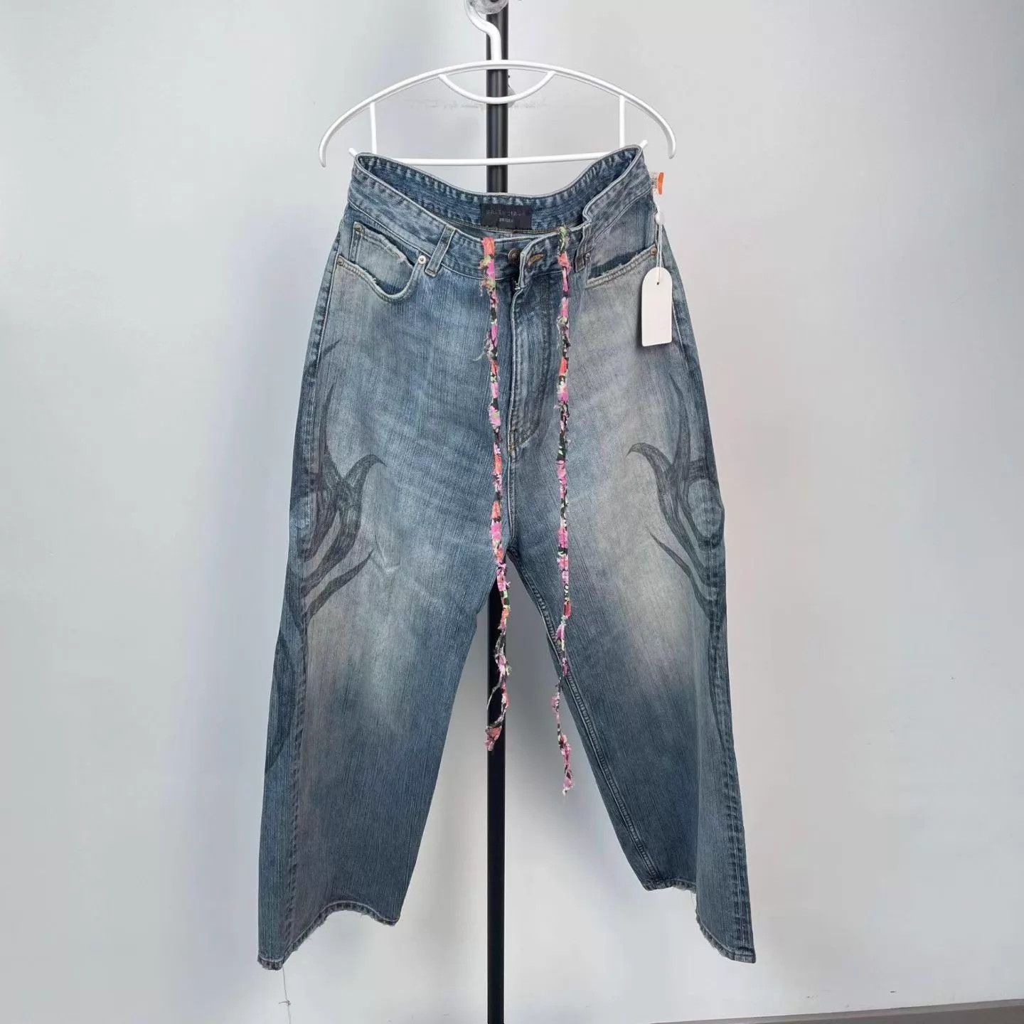 Balenciaga Balenciaga Totem Drawstring Oversize Denim Pants Size S Size US 29 - 1 Thumbnail