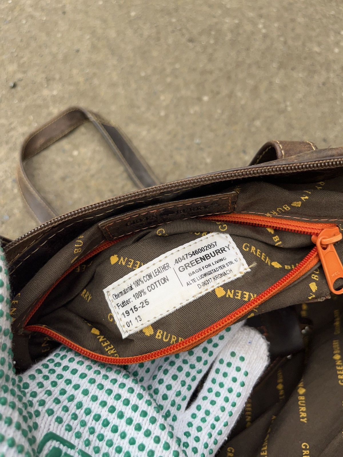 Genuine Leather × Vintage Vintage Green Burry Asymmetrical Faded Leather Pocket Bag Size ONE SIZE - 17 Thumbnail