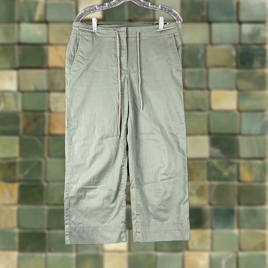 Talbots TALBOTS Wide Crop Green Pants Women’s 6 Regular Size 28" / US 6 / IT 42 - 1 Thumbnail