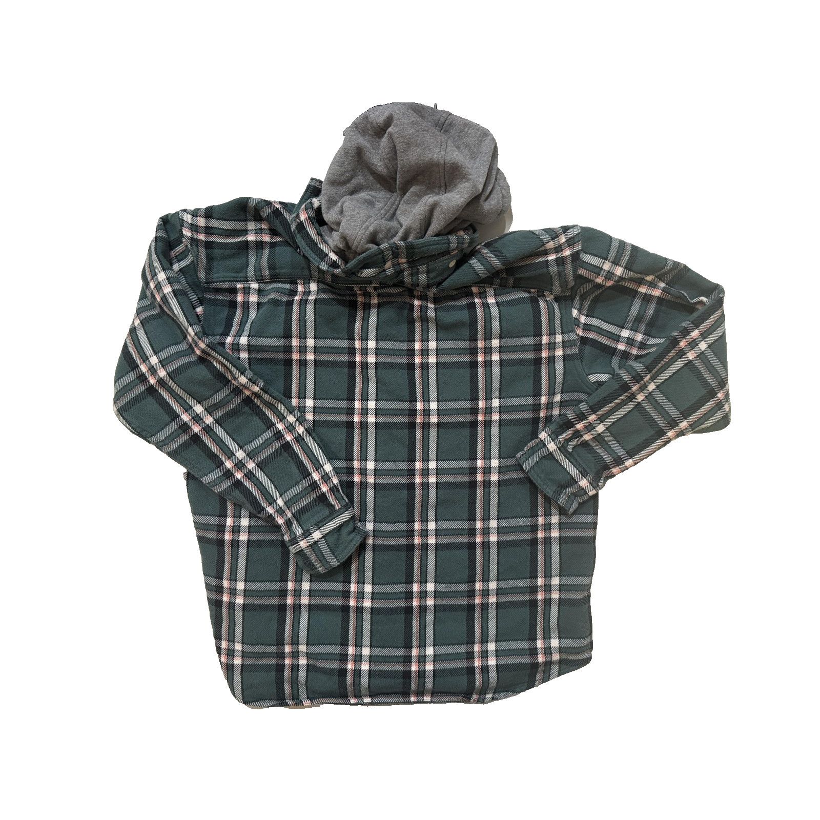 American Eagle Outfitters American Eagle Mens LG Flannel Hoodie Shirt Plaid Hooded Y2K Size US L / EU 52-54 / 3 - 6 Thumbnail