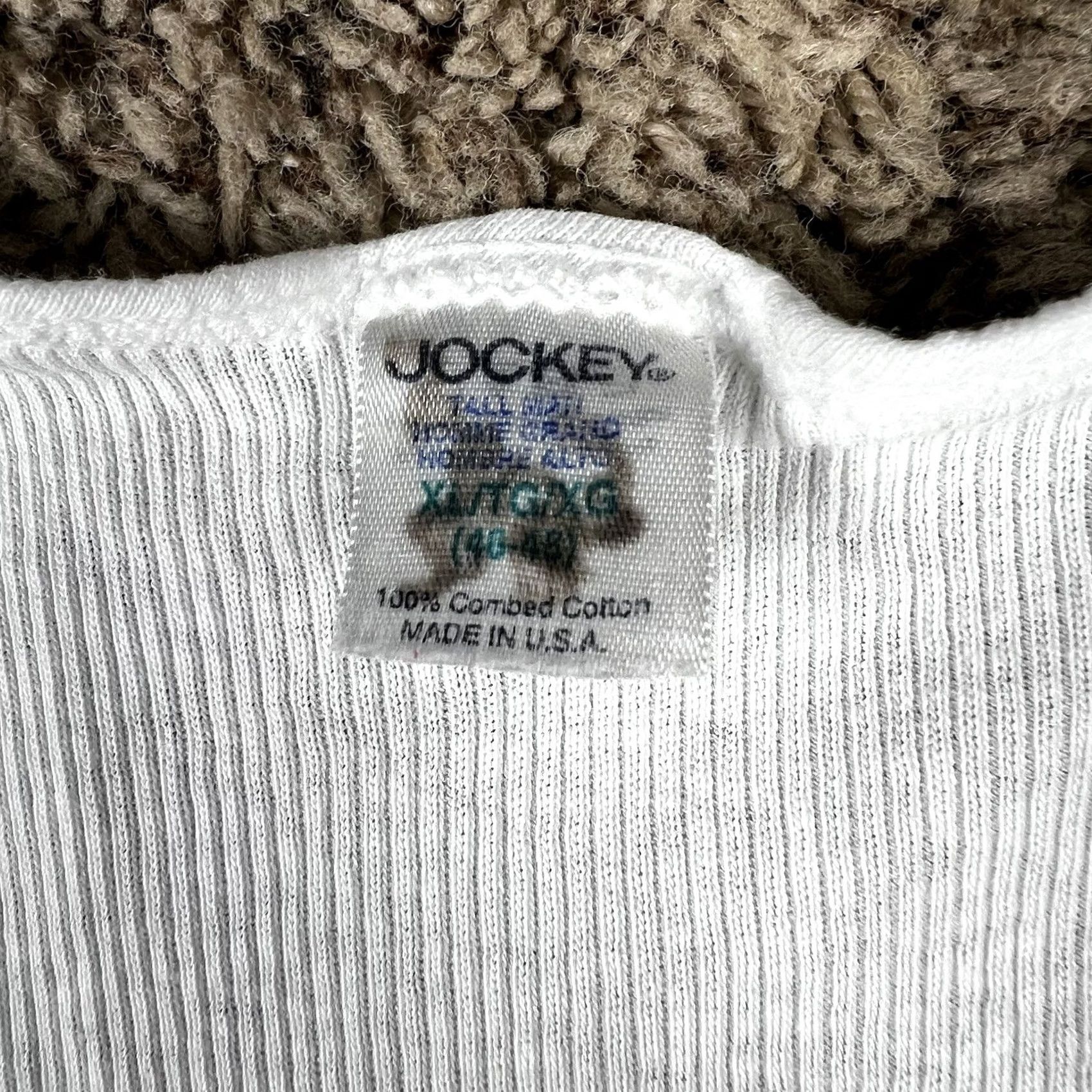 Jockey VINTAGE Jockey Tank Top Shirt XL Tall 100% Cotton Made USA Undershirt Unisex Adults Slim Fit White 90s Shirt Men Women Size US XL / EU 56 / 4 - 2 Thumbnail