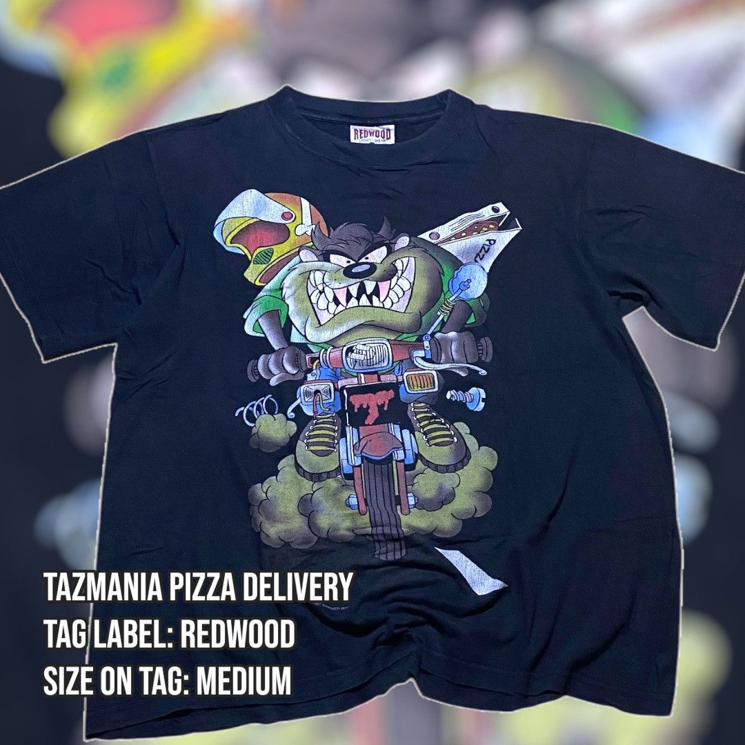 Vintage Tazmania - Pizza Delivery Cartoon Tee Size US M / EU 48-50 / 2 - 1 Thumbnail