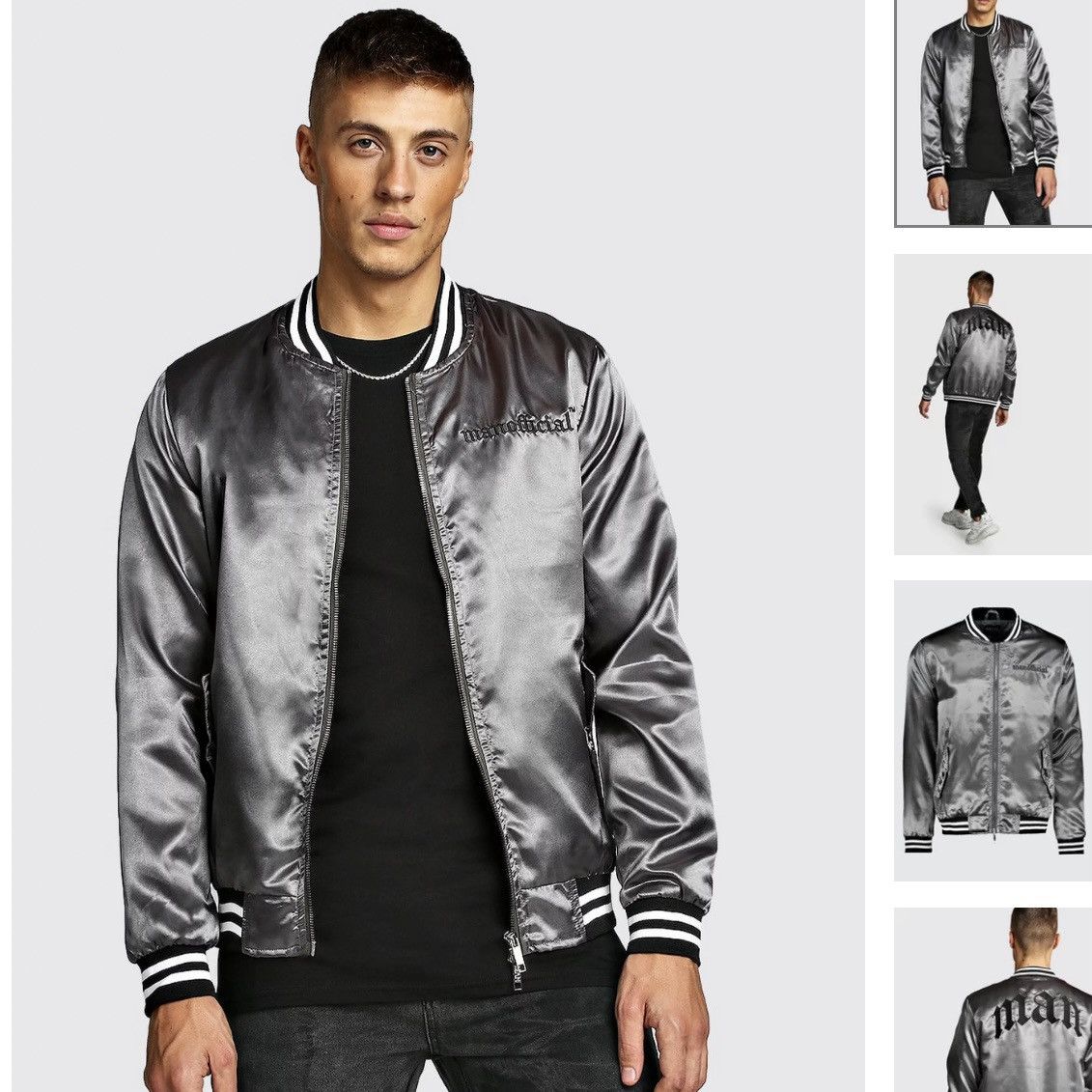 Boohoo BoohooMAN Satin Bomber Size US S / EU 44-46 / 1 - 6 Thumbnail