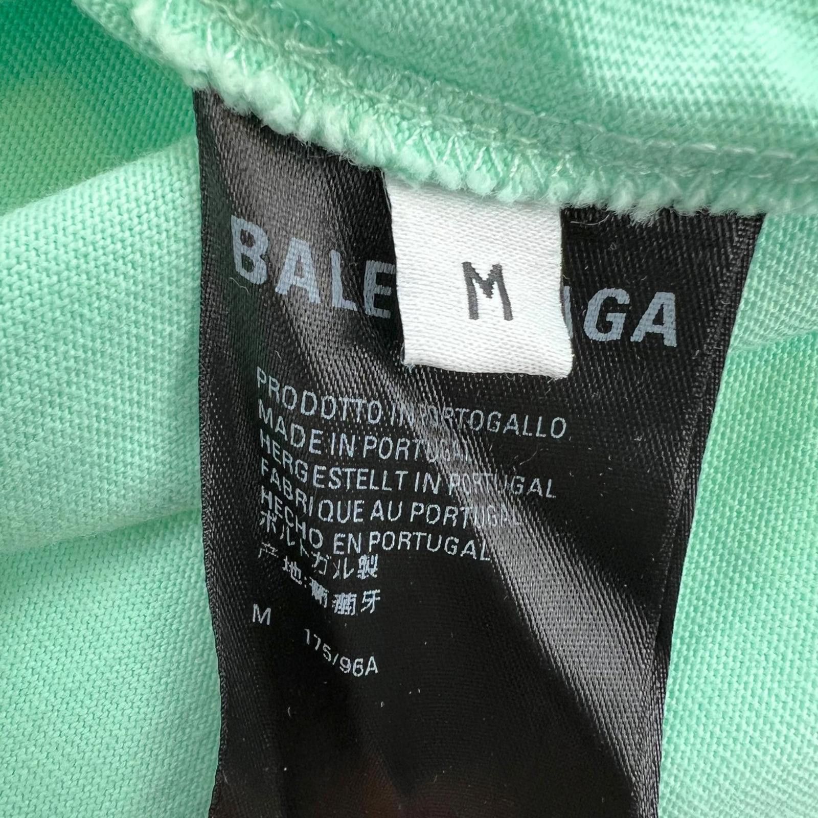 Balenciaga Balenciaga Mint Green Embroidered Logo T Shirt Size US M / EU 48-50 / 2 - 6 Thumbnail