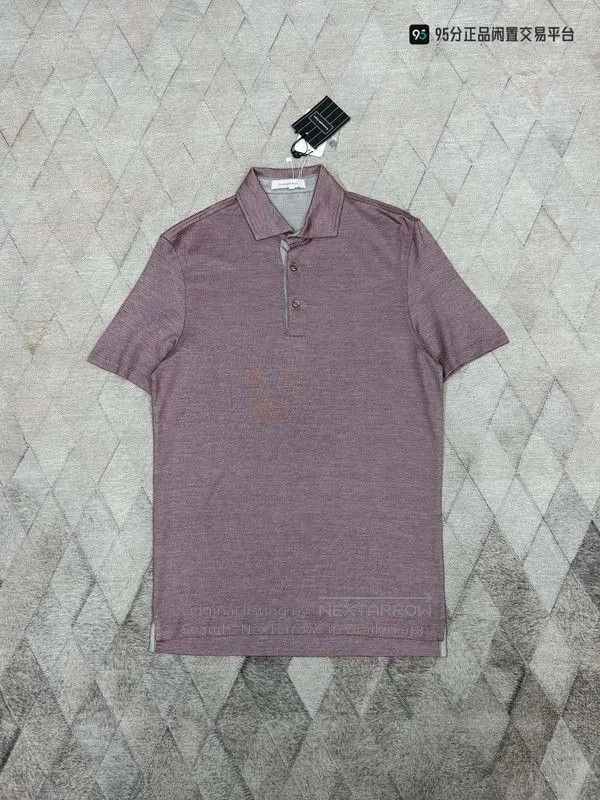 Ermenegildo Zegna Zegna Men's Purple Silk-Cotton Polo Shirt. Size US S / EU 44-46 / 1 - 1 Thumbnail
