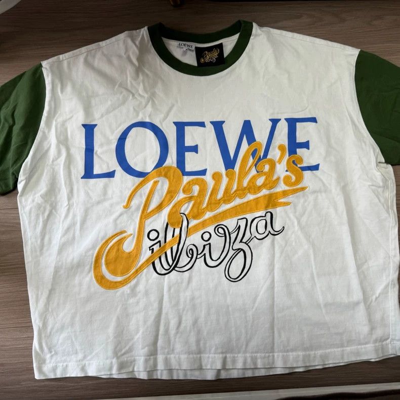 Loewe LOEWE White and green lettered short sleeves Size XS / US 0-2 / IT 36-38 - 1 Thumbnail