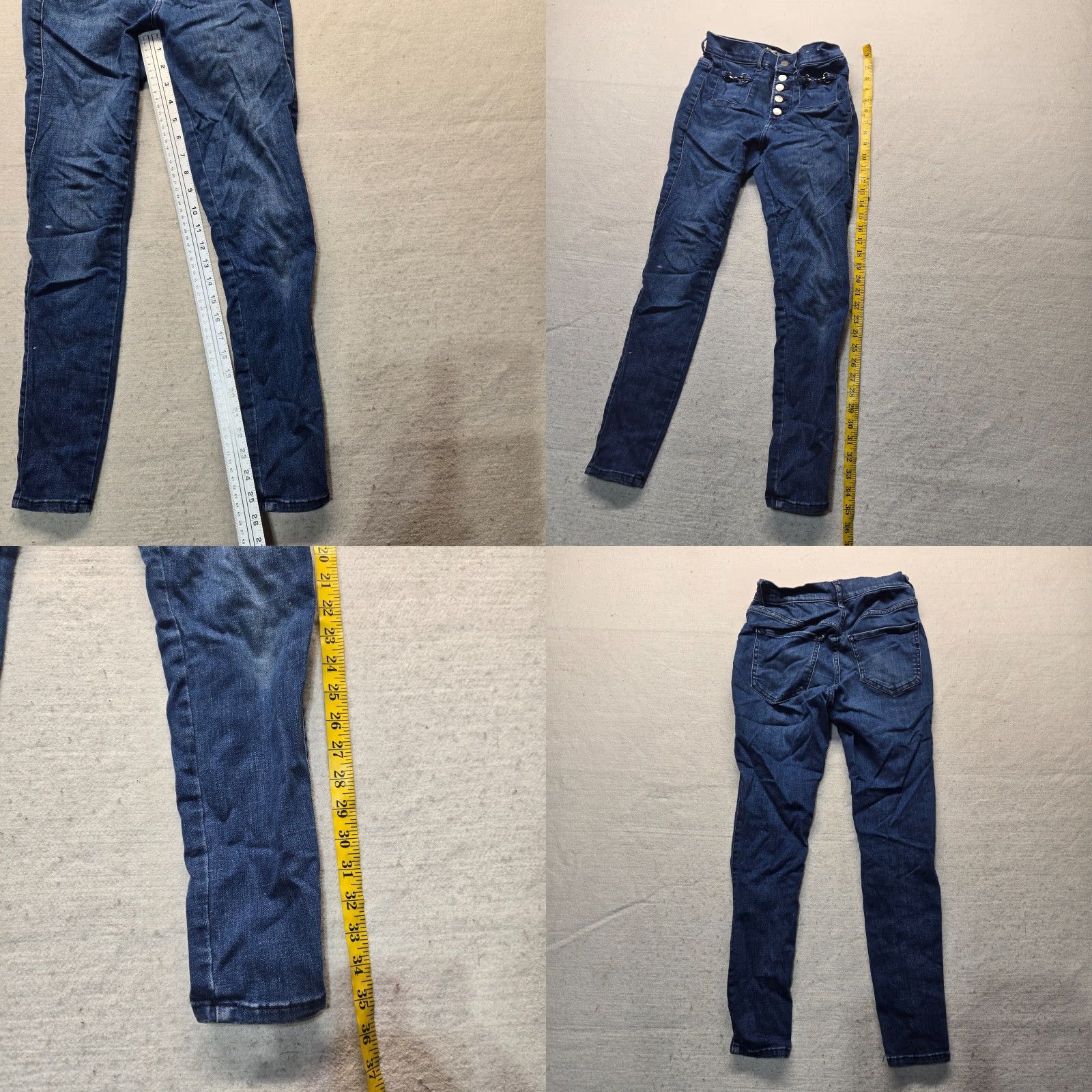 Express VINTAGE Express Jeans Denim Pants Five Button Adult Women Size 2 Blue Embroidered Skinny 90s Womens Size 26" / US 2 / IT 38 - 8 Thumbnail