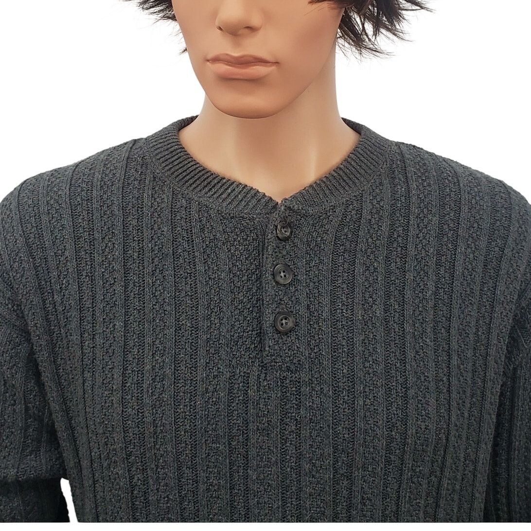 Bill Blass × Vintage Vintage Bill Blass Sweater 90s Hand Framed USA Made Henley Size US XL / EU 56 / 4 - 9 Thumbnail