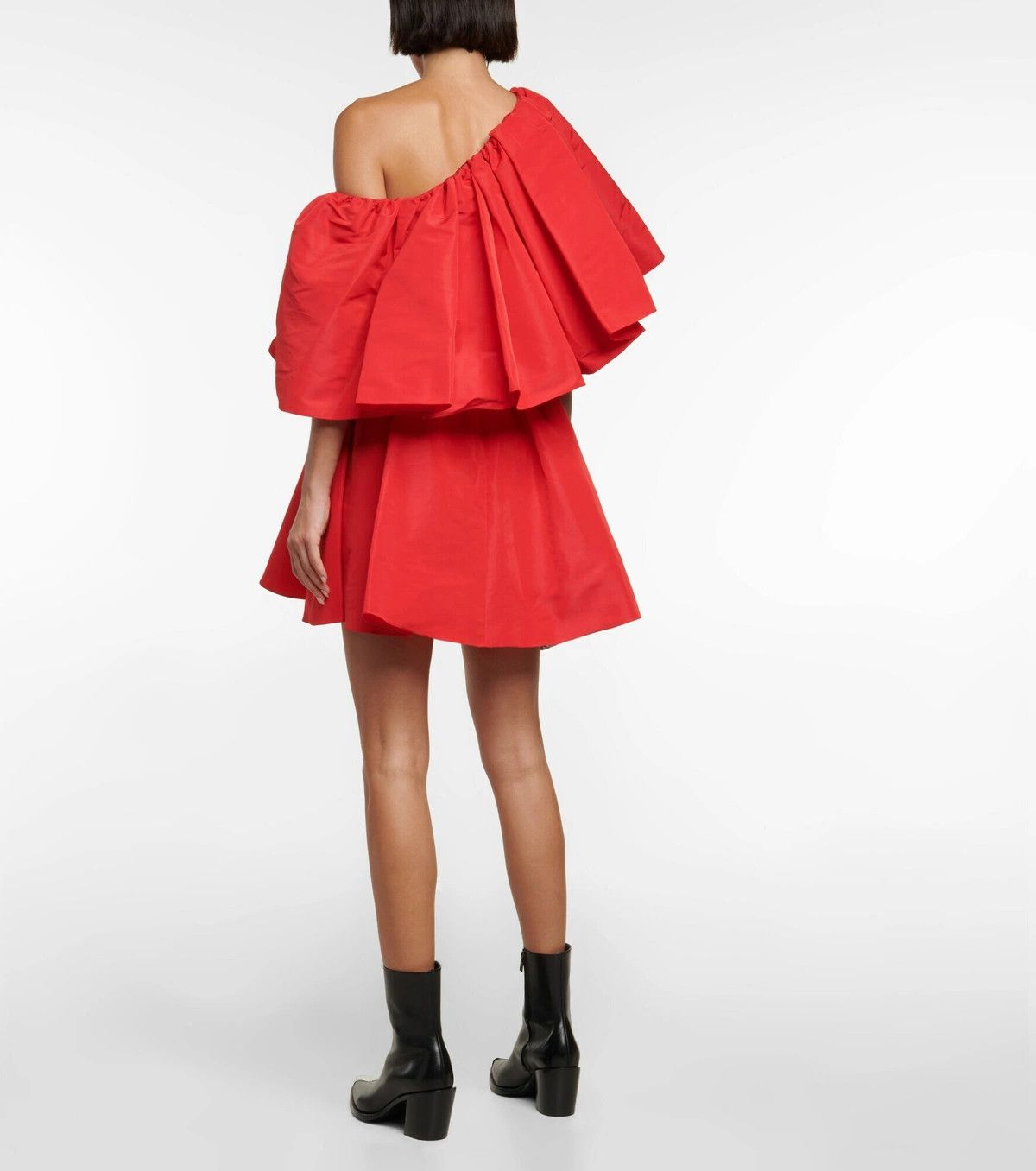 Alexander McQueen o1y0325 One-Shoulder Mini Dress in Red Size M / US 6-8 / IT 42-44 - 4 Thumbnail