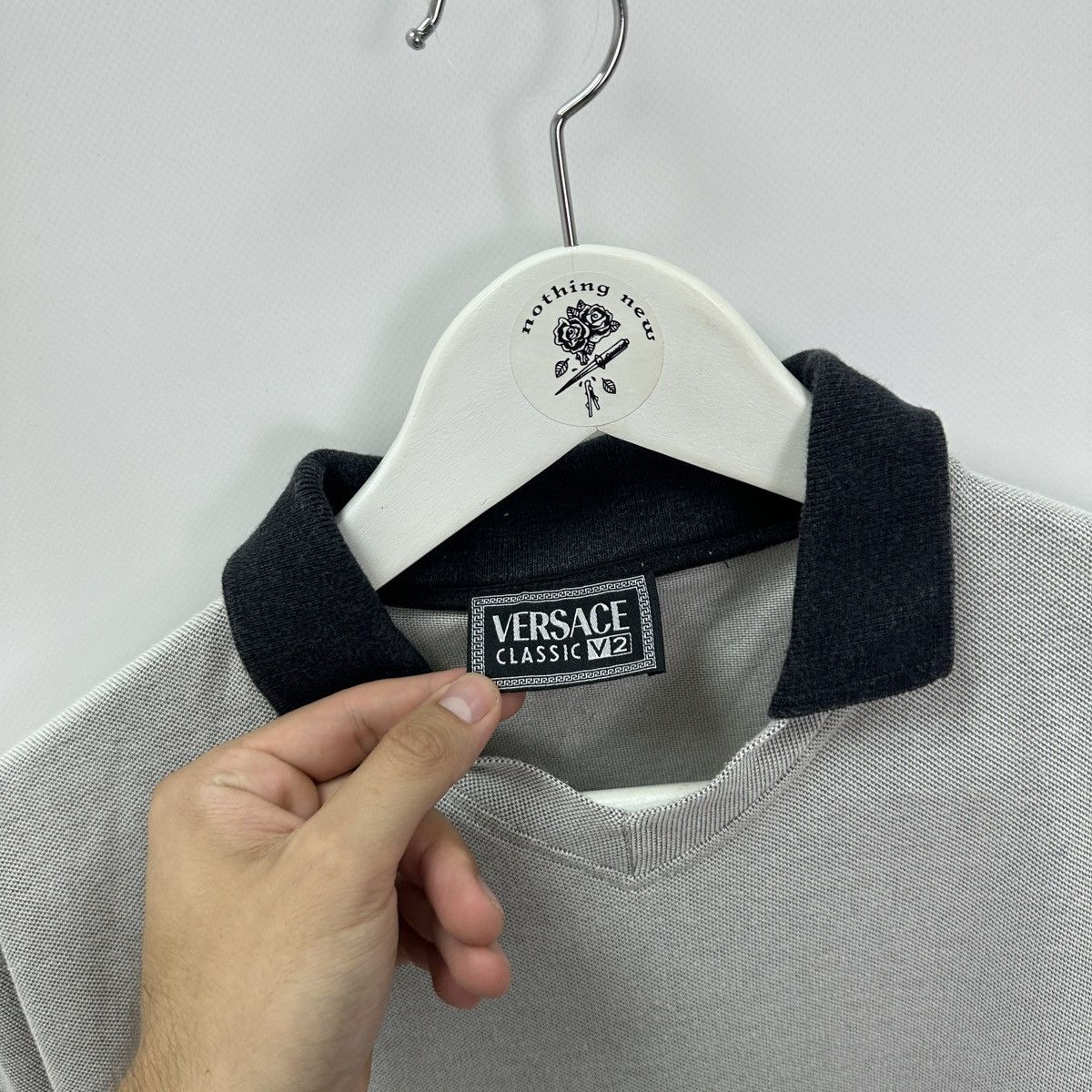 Vintage Vintage 90s Versace Classic V2 washed polo Italy luxury hype Size US L / EU 52-54 / 3 - 4 Thumbnail