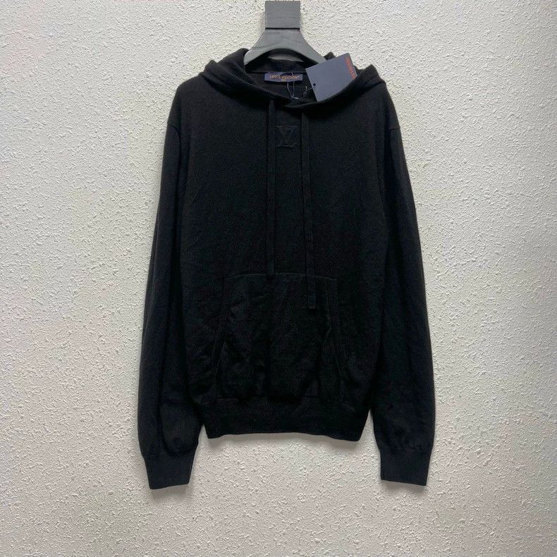 Louis Vuitton Louis Vuitton Black Logo Hooded Cashmere Sweatshirt-yf Size US M / EU 48-50 / 2 - 1 Thumbnail
