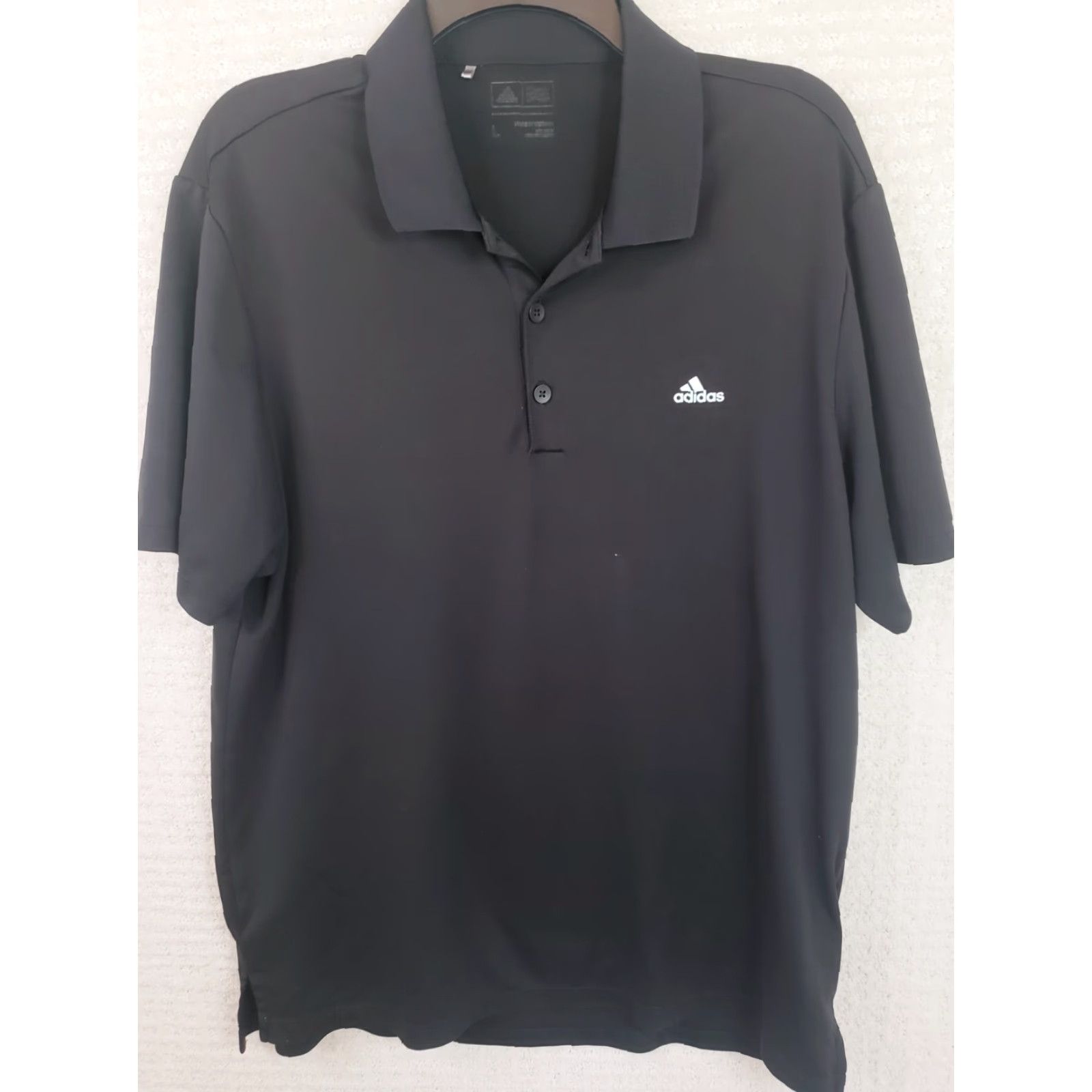 Adidas Adidas Polo Shirt Mens Large Black Short Sleeve Golf Polo Climalite Logo Knit Lightweight Stretch Casual Size US L / EU 52-54 / 3 - 2 Thumbnail