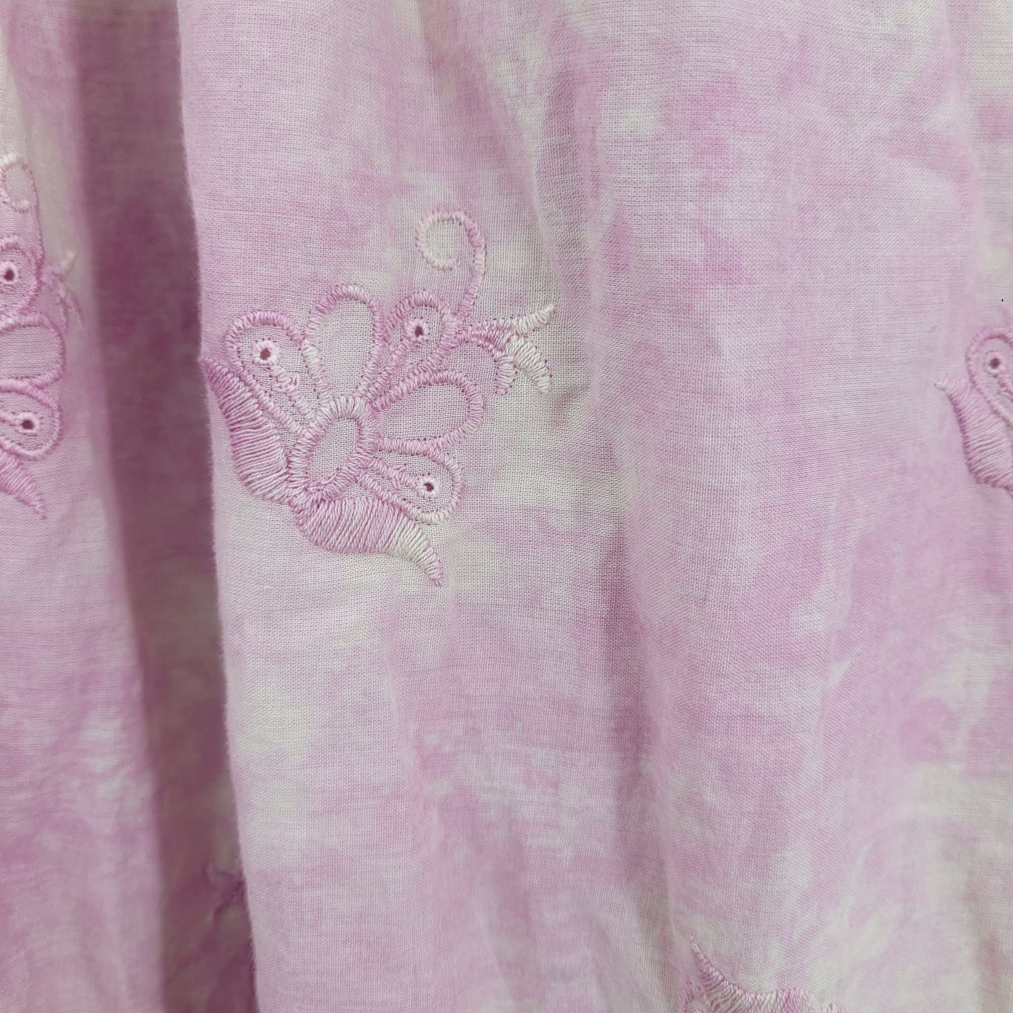 Anthropologie Anthropologie Maxi Skirt S Pink Cotton Tie-Dyed Tiered Embro Size 26" / US 2 / IT 38 - 7 Thumbnail