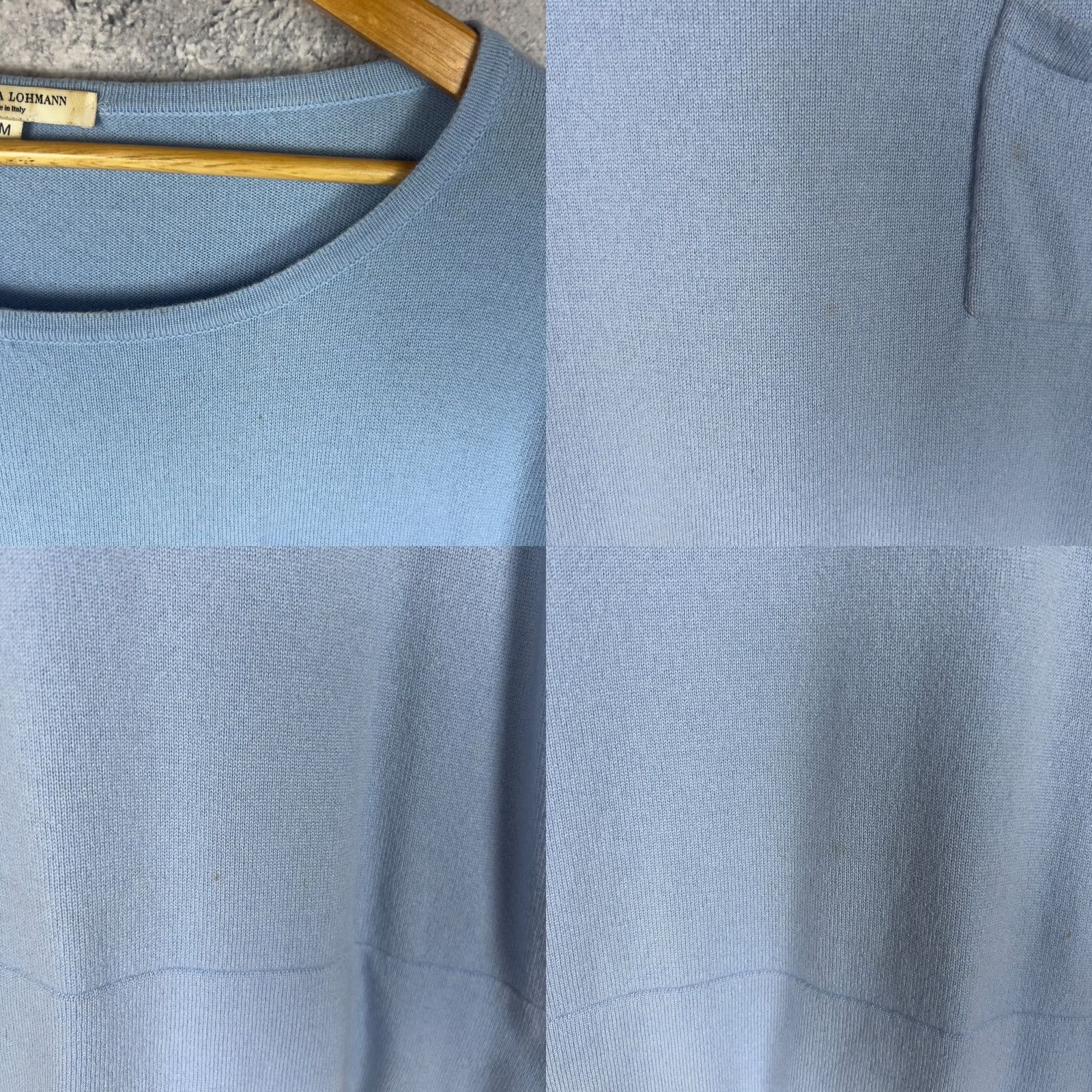 Vintage Barbara Lohmann Blue 100% Cashmere Knit Sweater Pullover M Ladies Jacket? Size M / US 6-8 / IT 42-44 - 8 Thumbnail