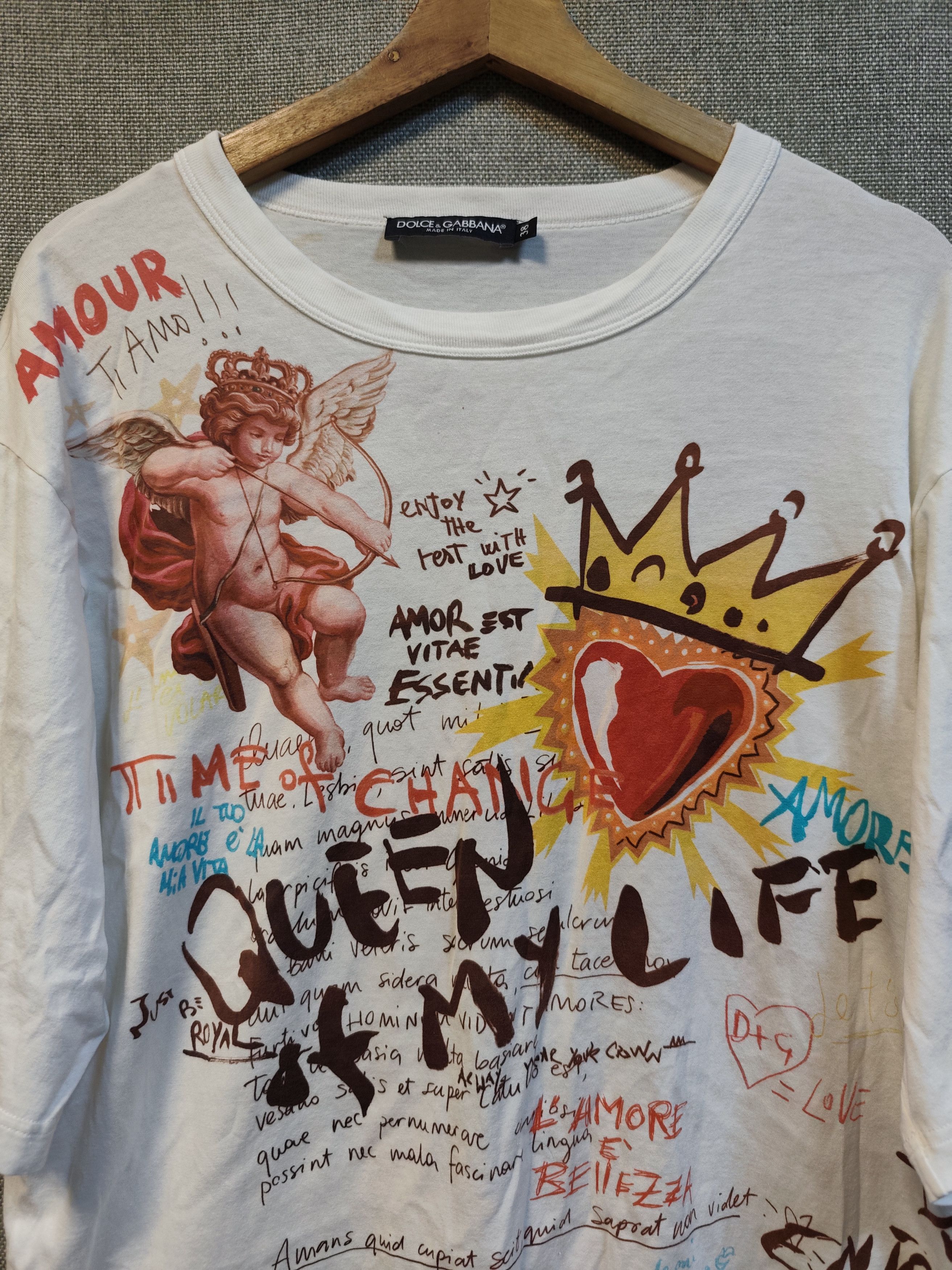 Dolce & Gabbana Dolce And Gabbana Queen Of My Life Tee Size US L / EU 52-54 / 3 - 6 Thumbnail