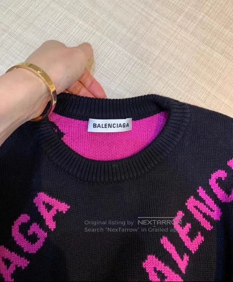 Balenciaga Balenciaga Classic Barrage Full Logo Sweater Size US S / EU 44-46 / 1 - 2 Thumbnail