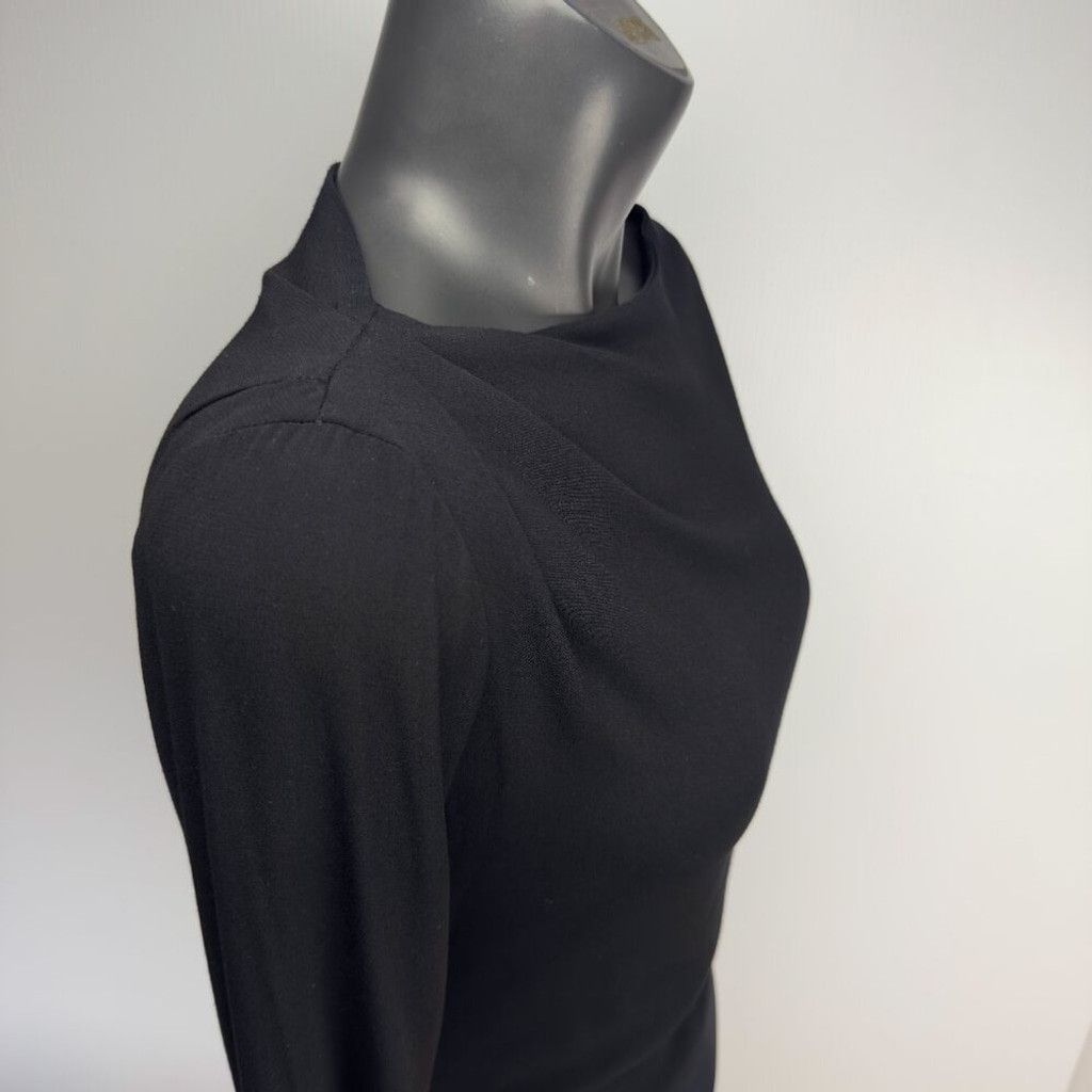 Vanessa Bruno VANESSA BRUNO Draped Sheath Satin Band Black Midi Dress 38 Size M / US 6-8 / IT 42-44 - 9 Thumbnail