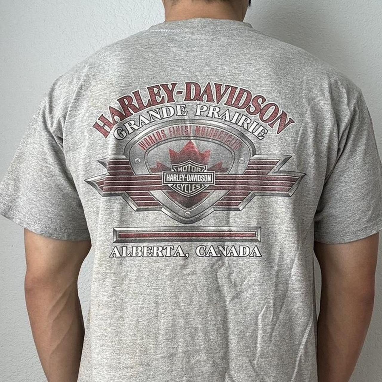 Harley Davidson × Vintage Vintage Harley Davidson Canada 2000s Graphics Grey Tee Shirt Size US L / EU 52-54 / 3 - 2 Thumbnail