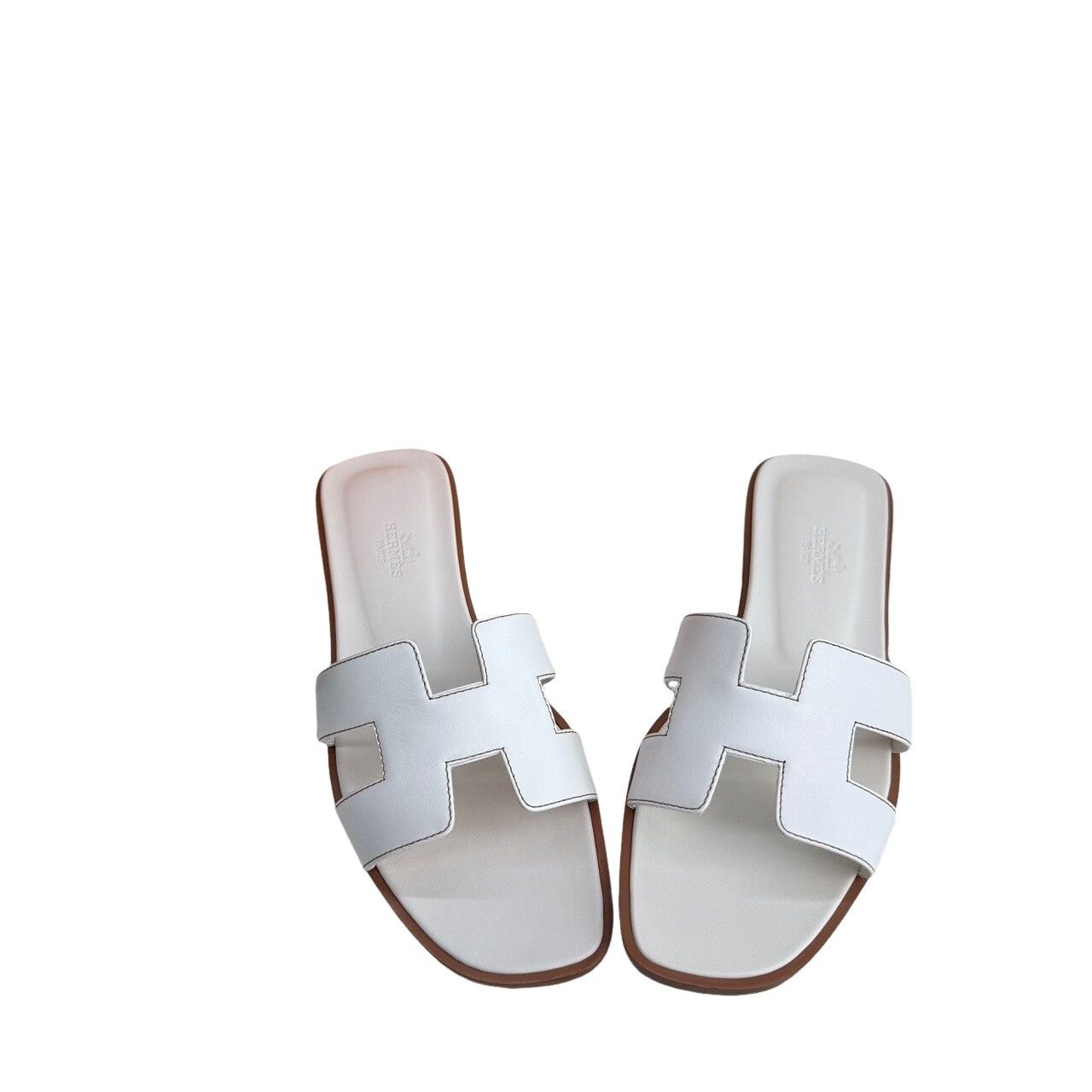 Hermes Hermes Oran White Leather Sandals Size 37 Size US 7 / IT 37 - 1 Thumbnail