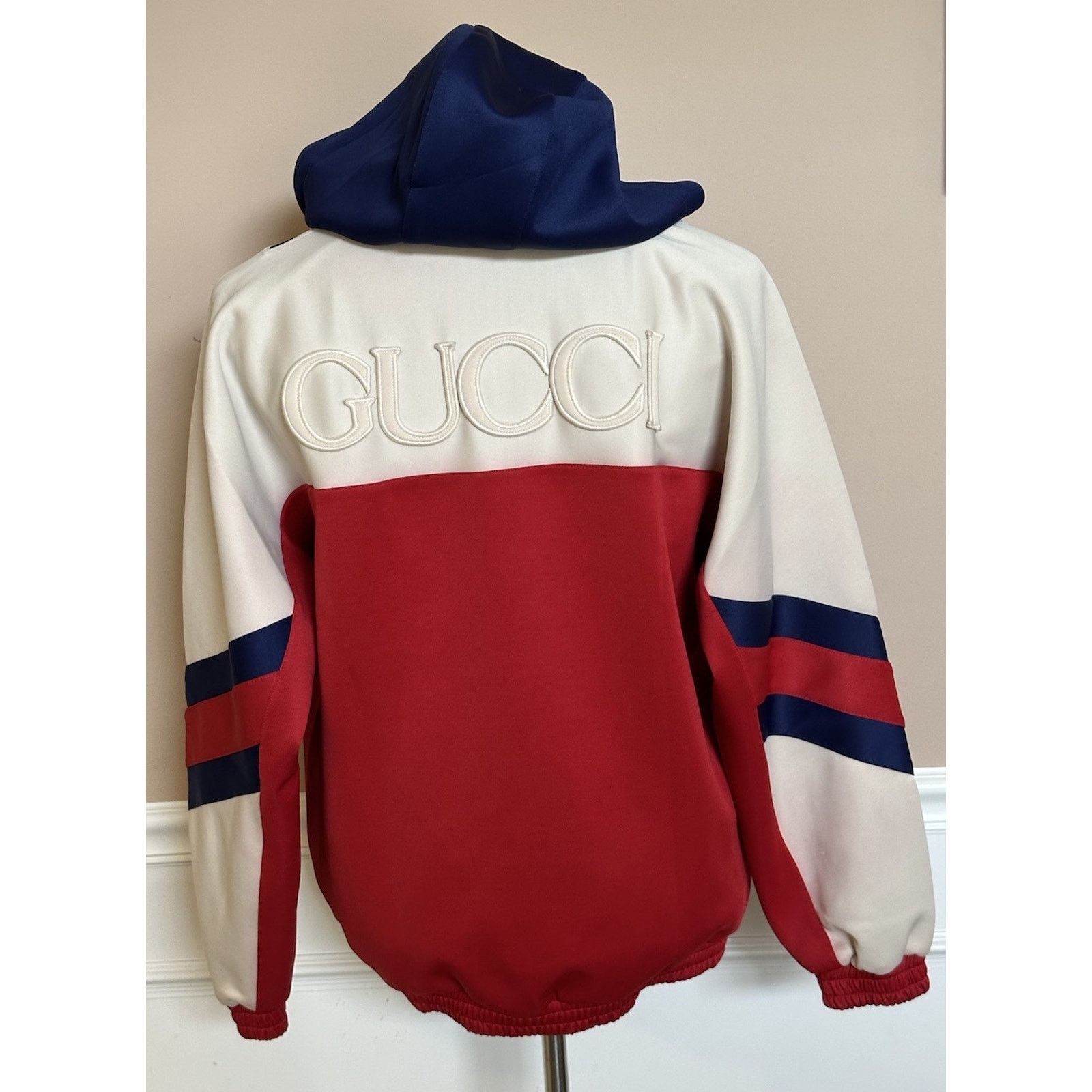 Gucci Gucci Men's Red/White/Blue Jacket with Hoodie Small 706413 Size US S / EU 44-46 / 1 - 1 Thumbnail